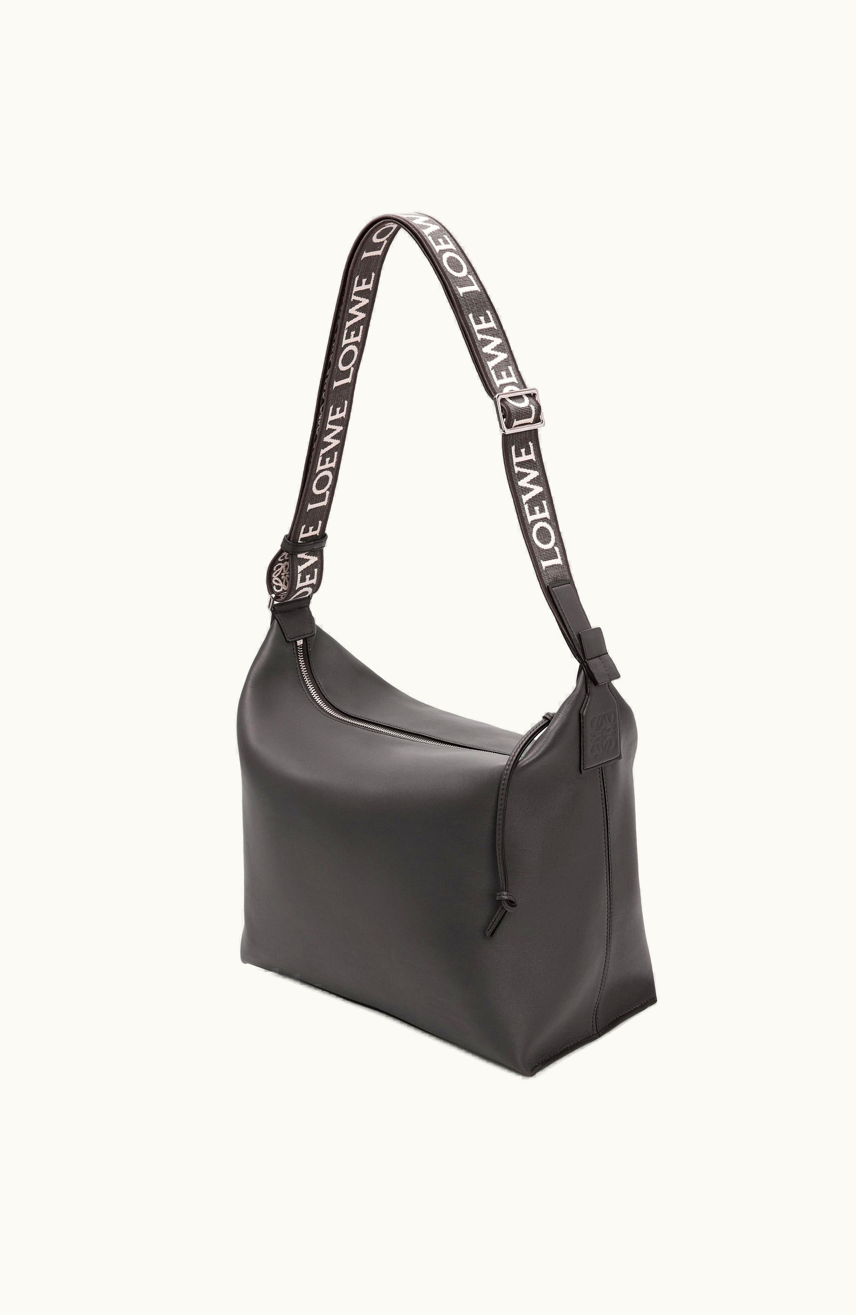 Loewe Loewe Cubi Crossbody Bag In Supple Smooth Calfskin And Jacquard Dark Grey