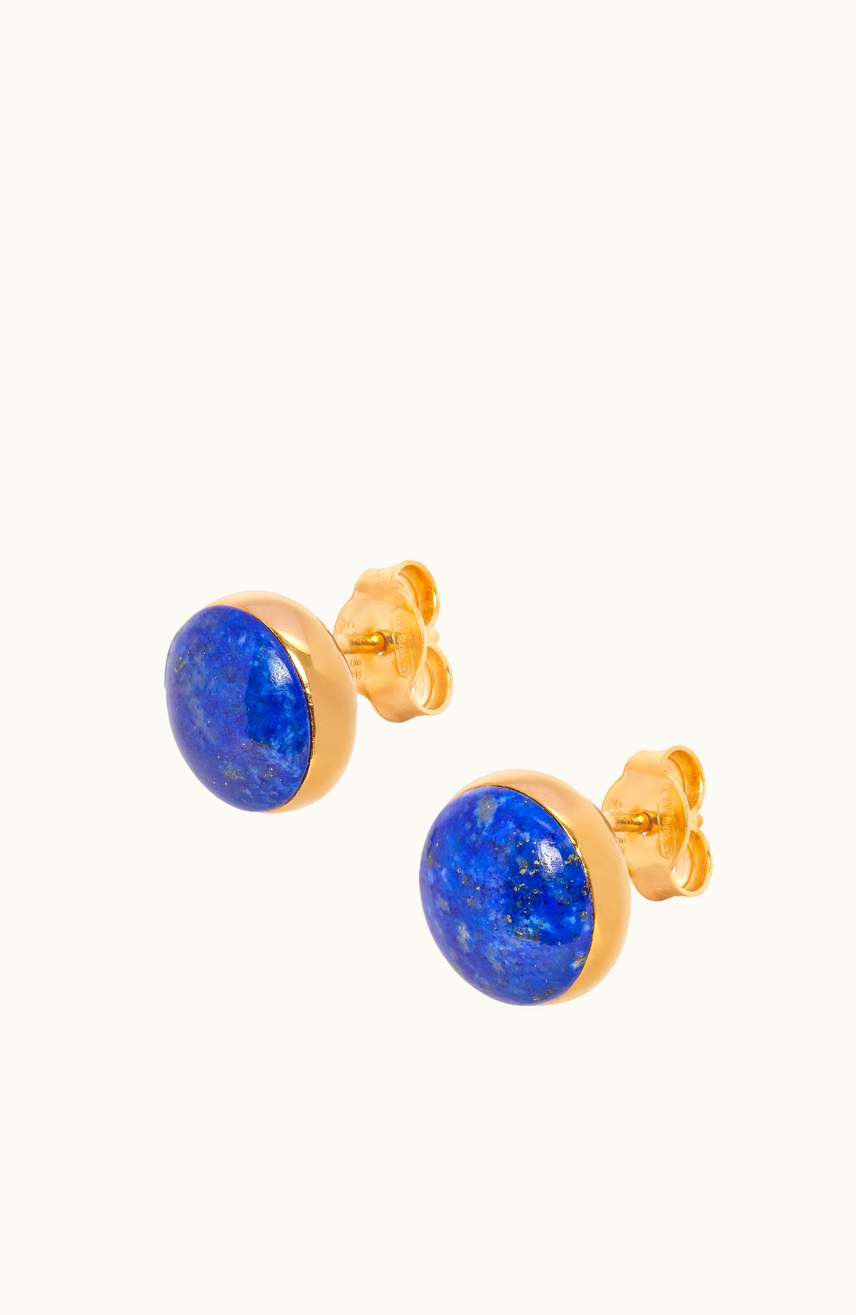 Loewe Loewe Anagram Pebble Stud Earrings In Sterling Silver And Lapis Lazuli Gold / Blue