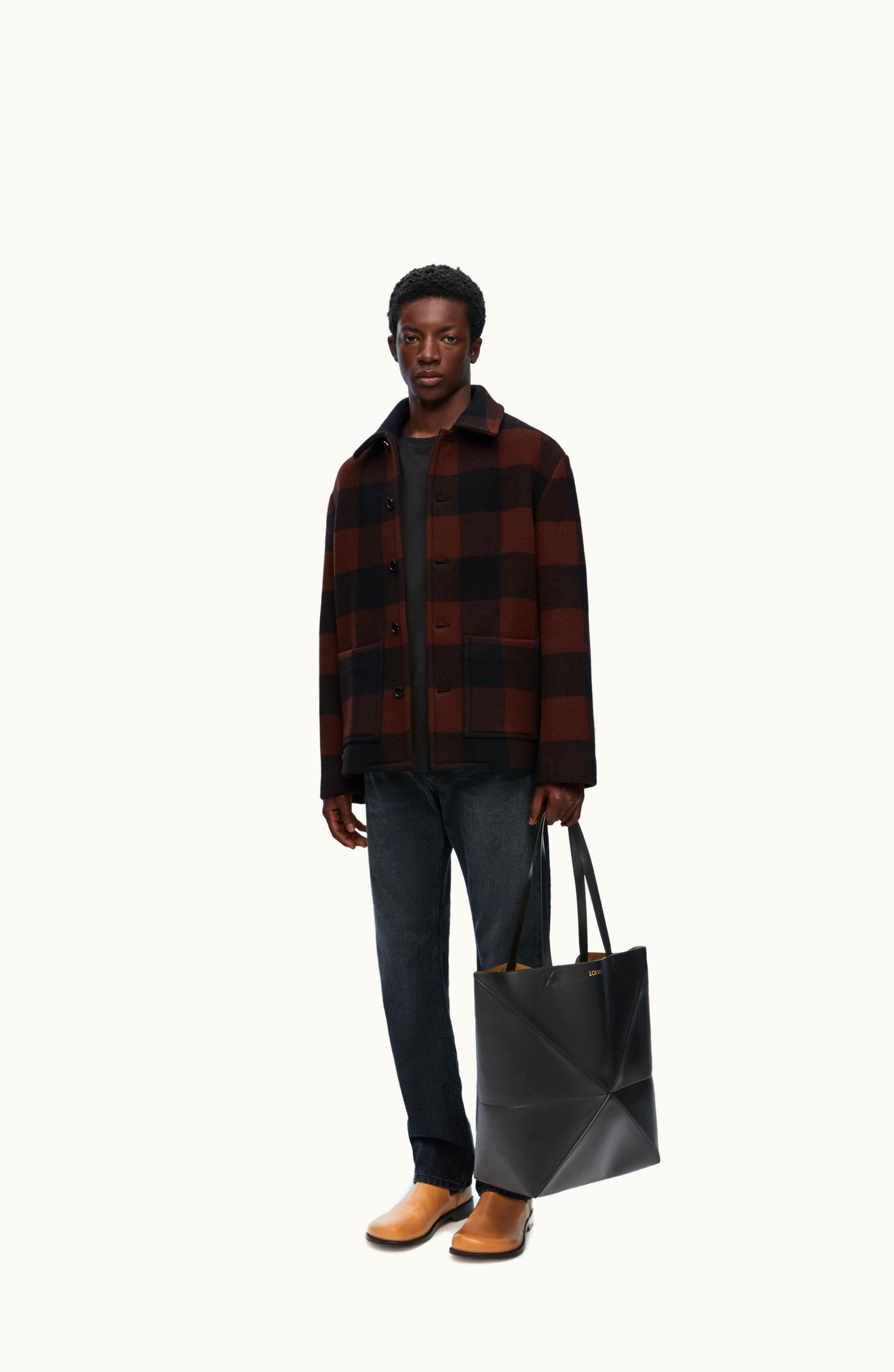 Loewe Loewe Workwear Jacket In Wool Black / Brown