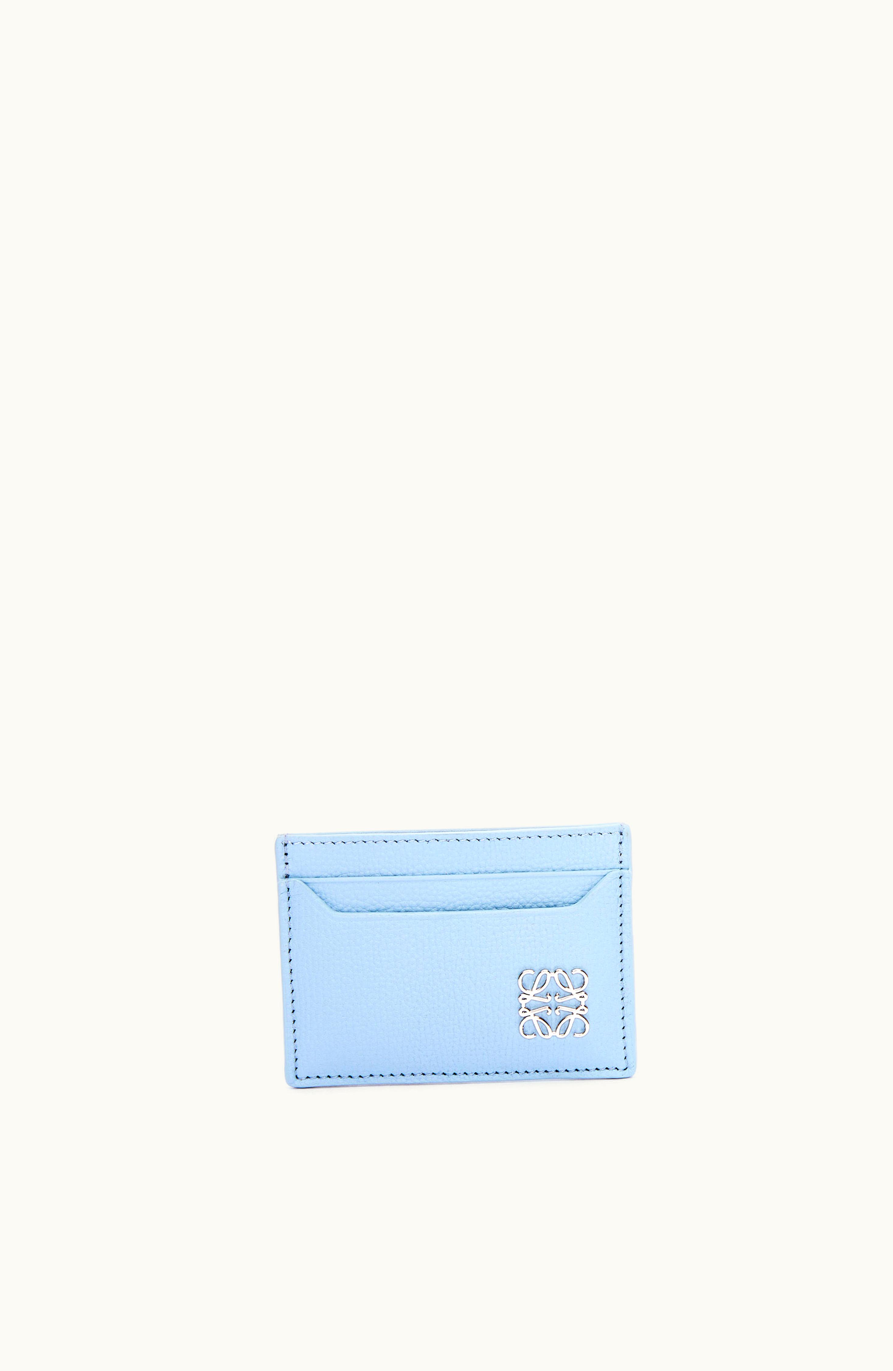 Loewe Loewe Anagram Plain Cardholder In Pebble Grain Calfskin Dusty Blue