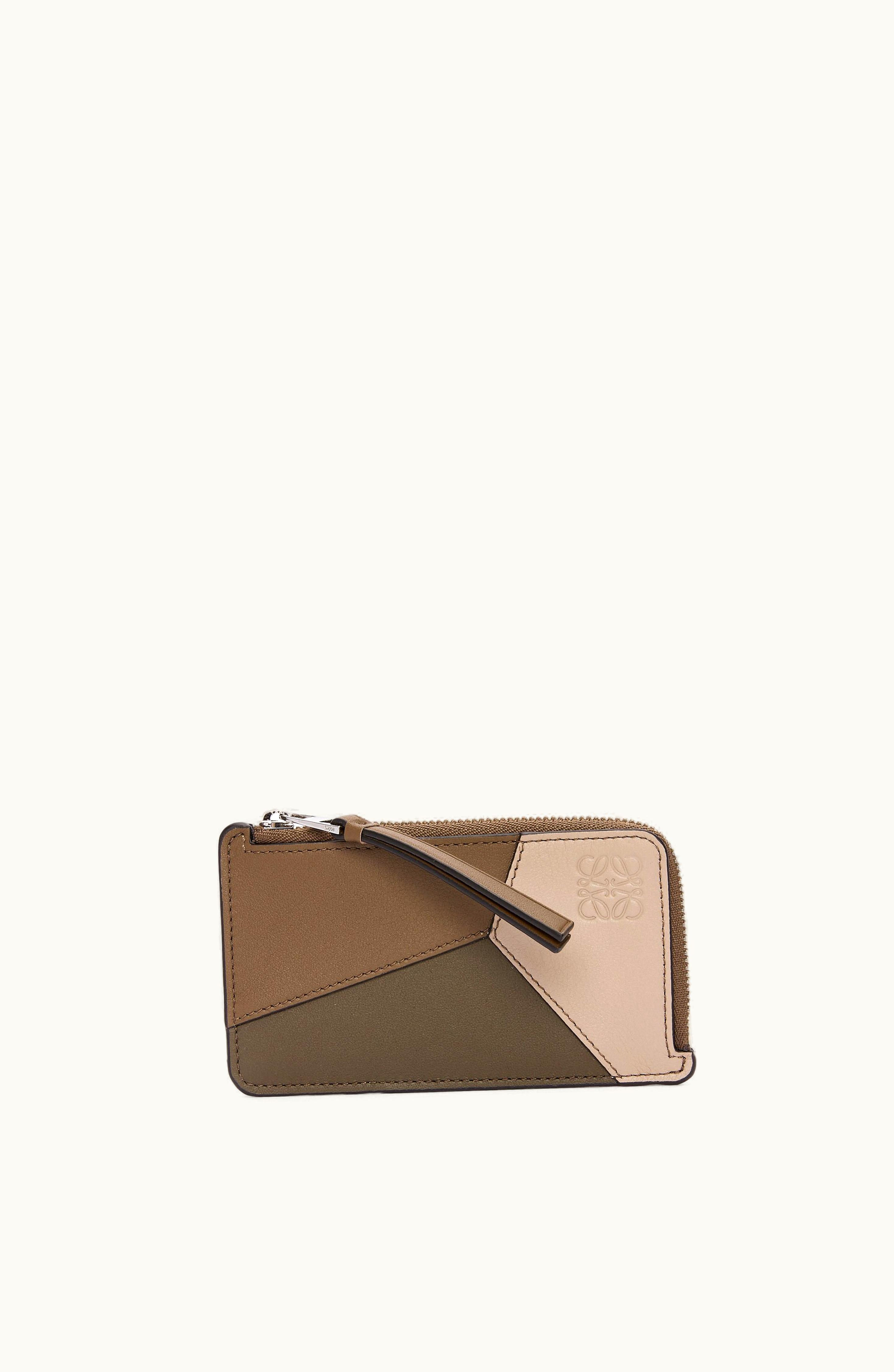 Loewe Loewe Puzzle Coin Cardholder In Classic Calfskin Winter Brown / Sand