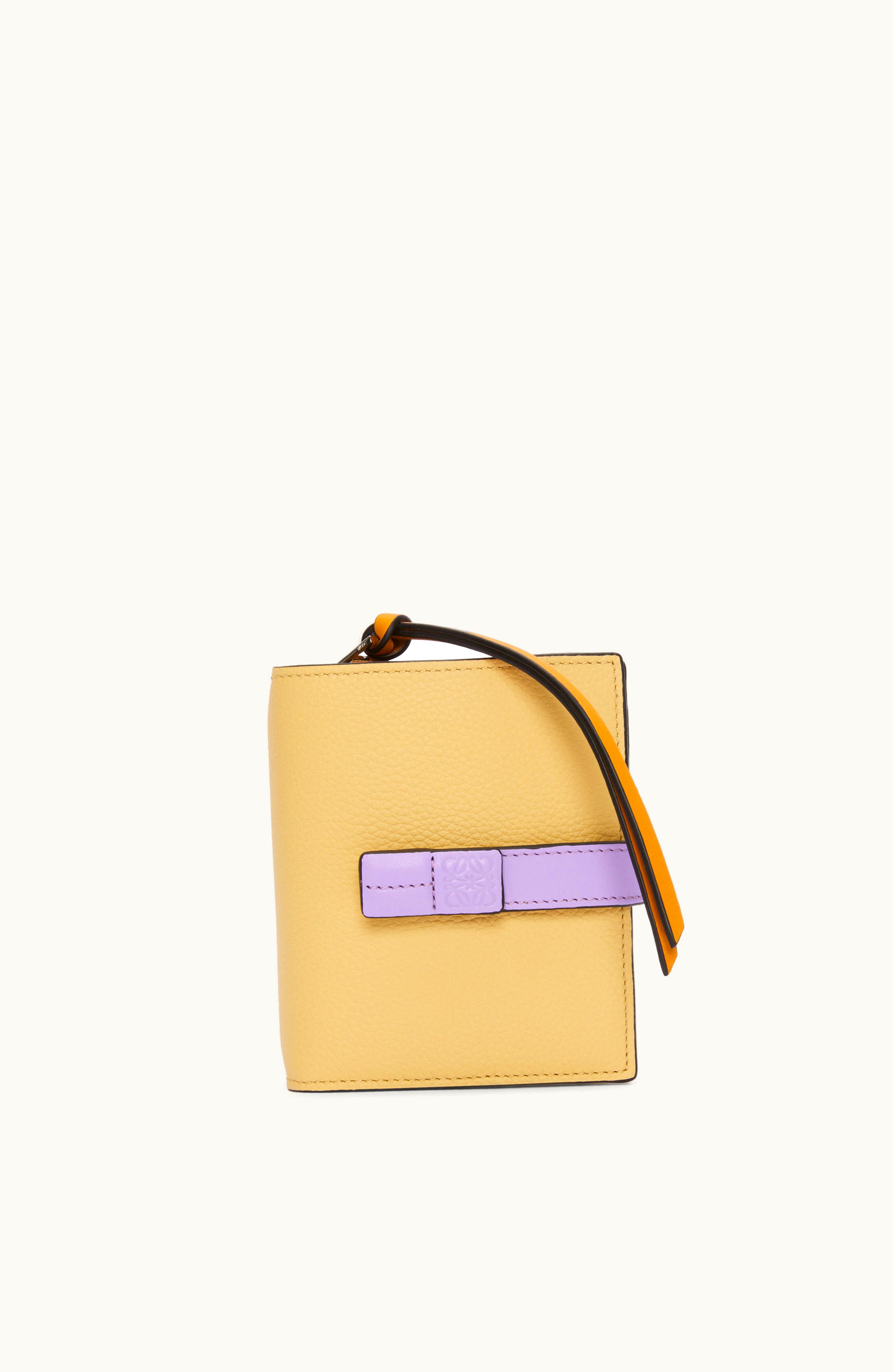 Loewe Loewe Compact Zip Wallet In Soft Grained Calfskin Dark Butter / Mauve