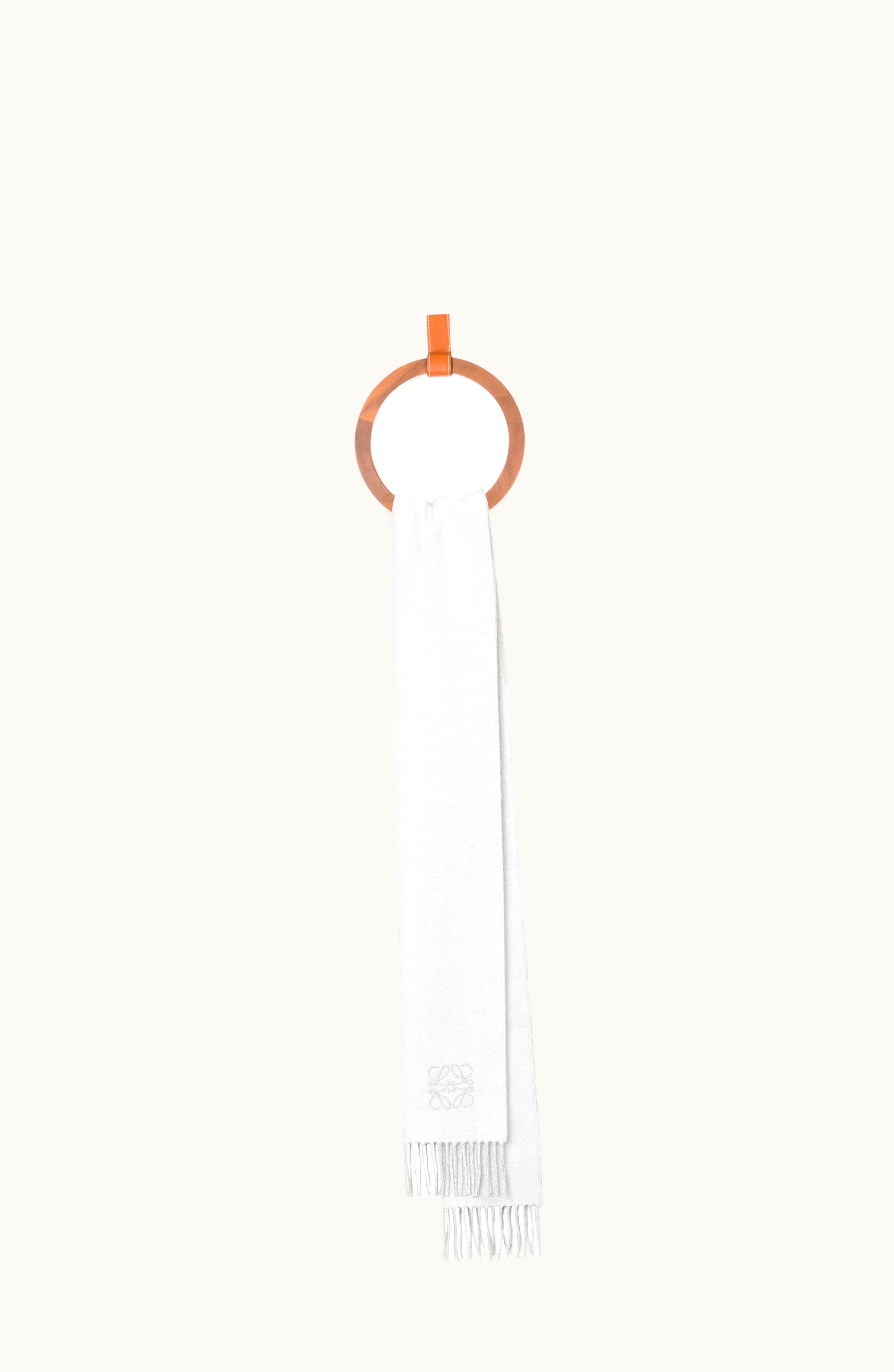 Loewe Loewe Scarf In Wool And Cashmere White / Light Grey