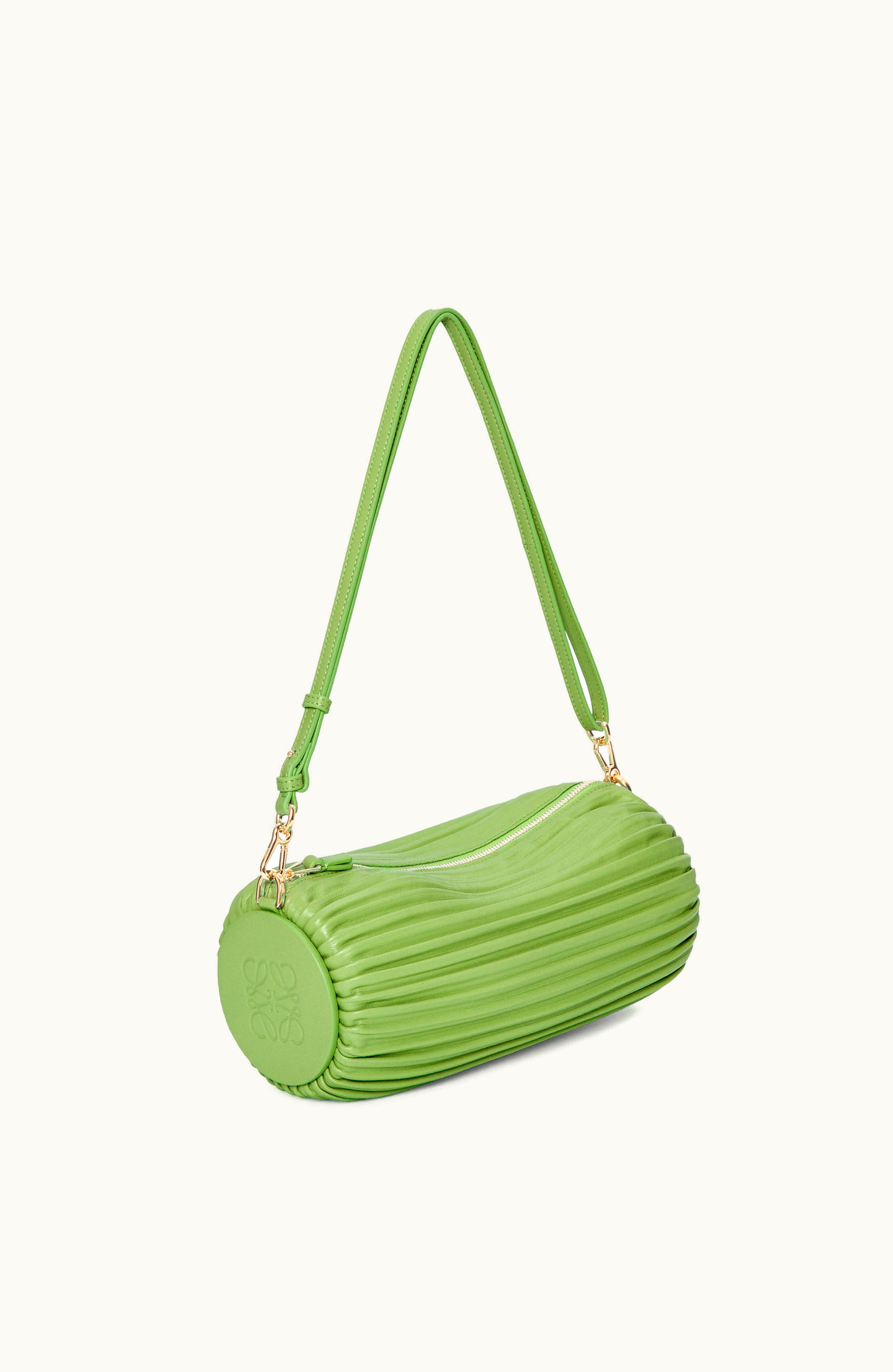 Loewe Loewe Bracelet Pouch In Pleated Nappa Spring Green