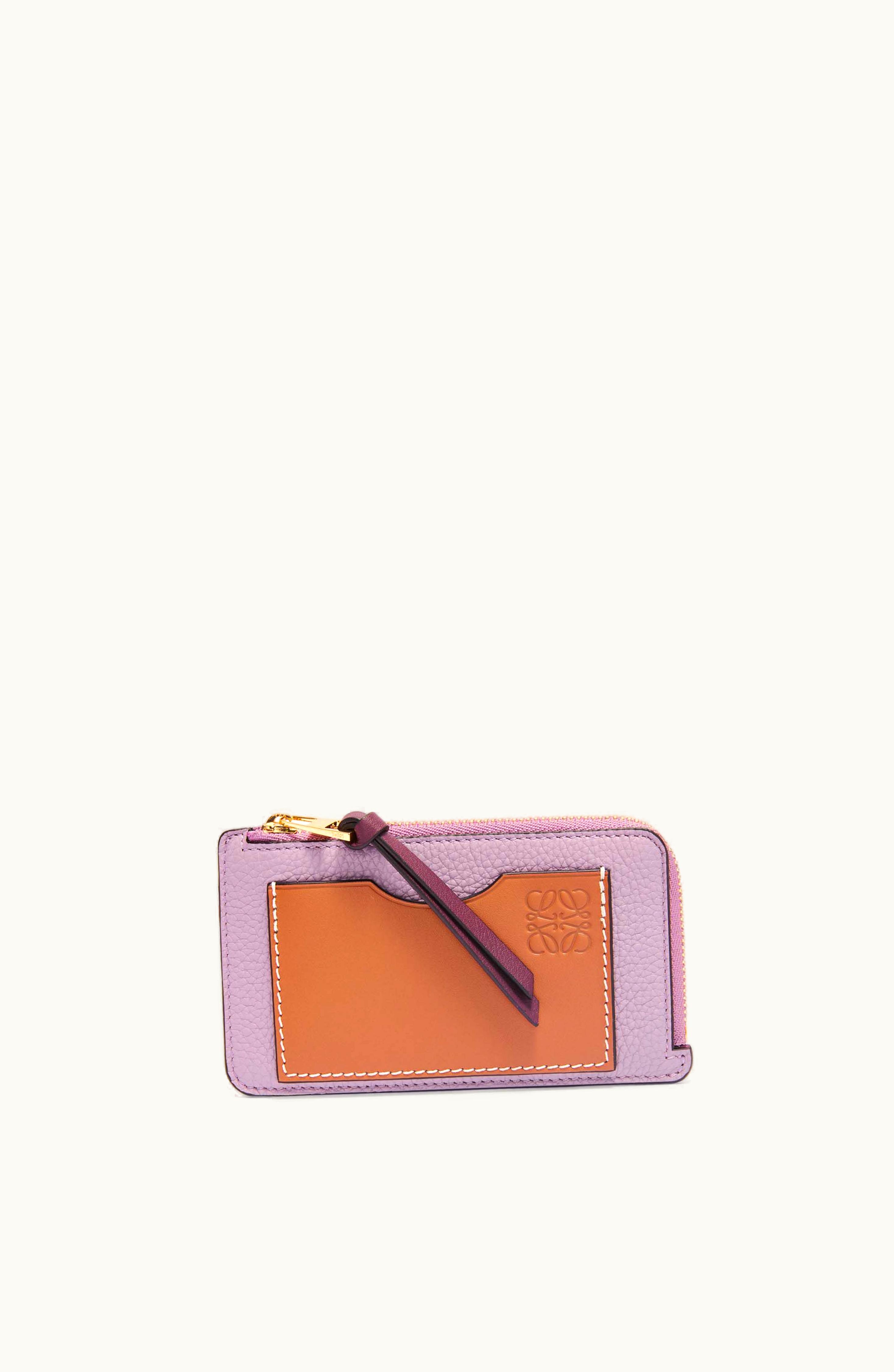 Loewe Loewe Coin Cardholder In Soft Grained Calfskin Dirty Mauve / Tan