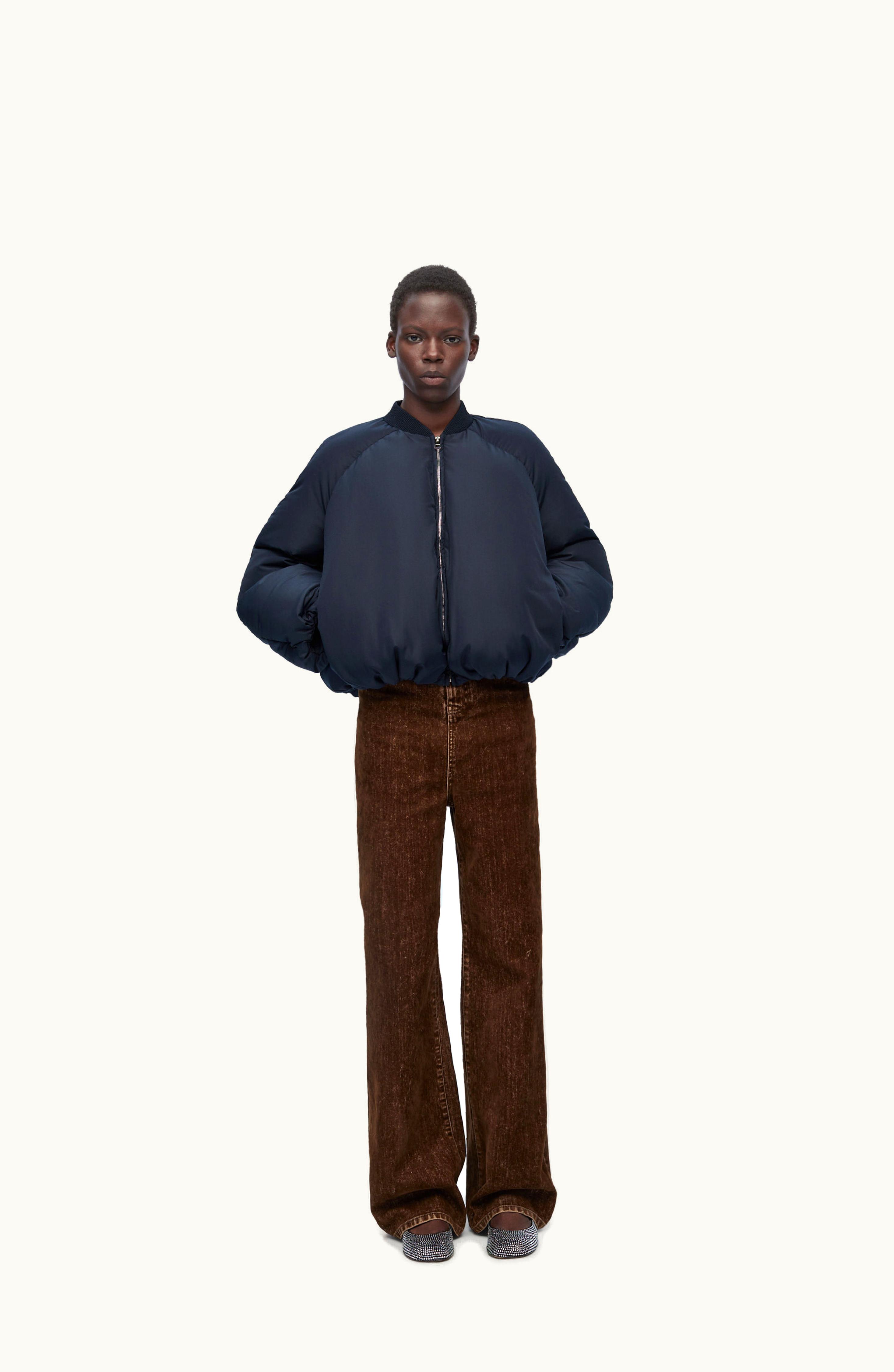 Loewe Loewe Padded Bomber Jacket In Nylon Dark Navy