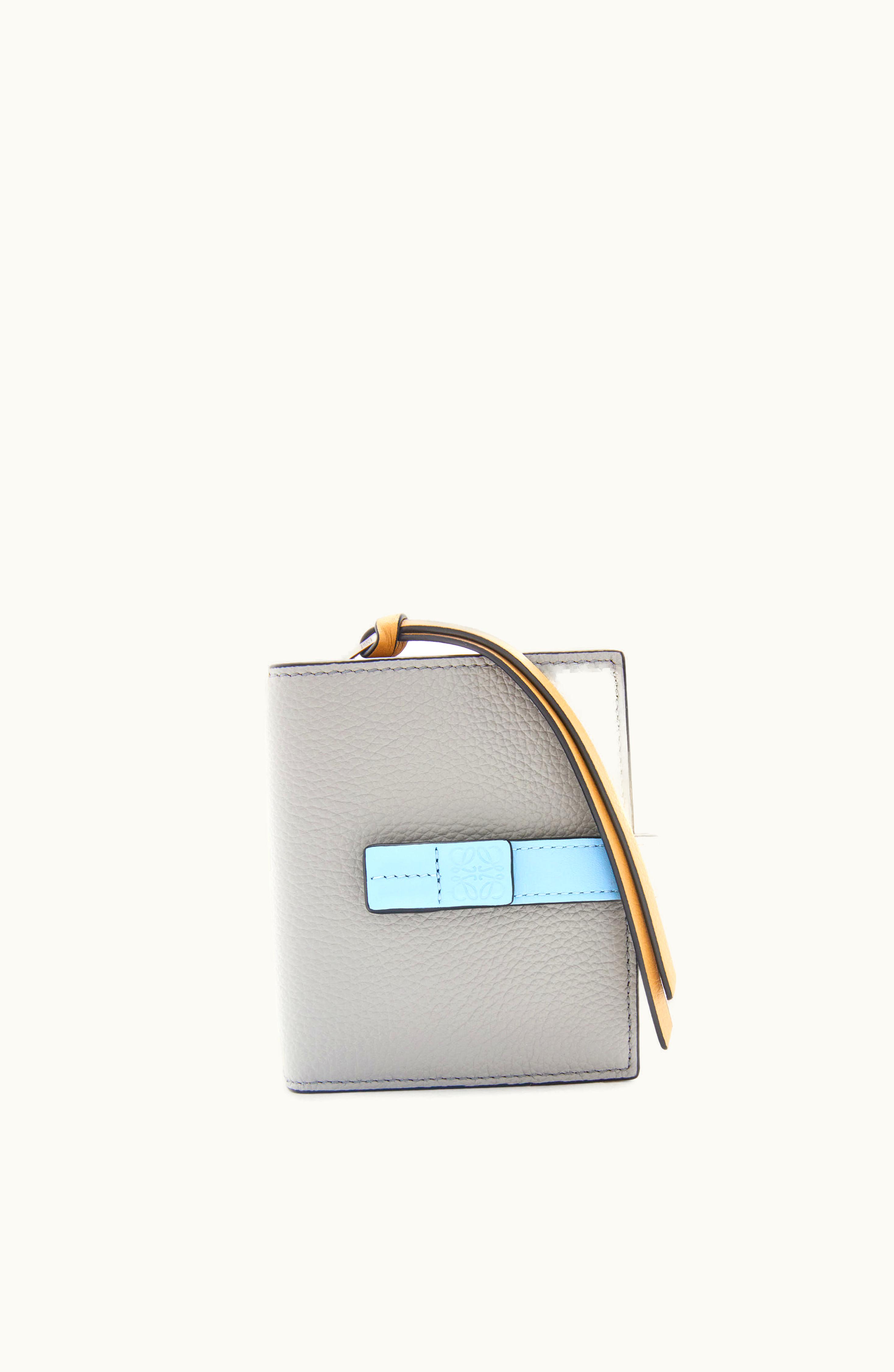 Loewe Loewe Compact Zip Wallet In Soft Grained Calfskin Pearl Grey / Dusty Blue