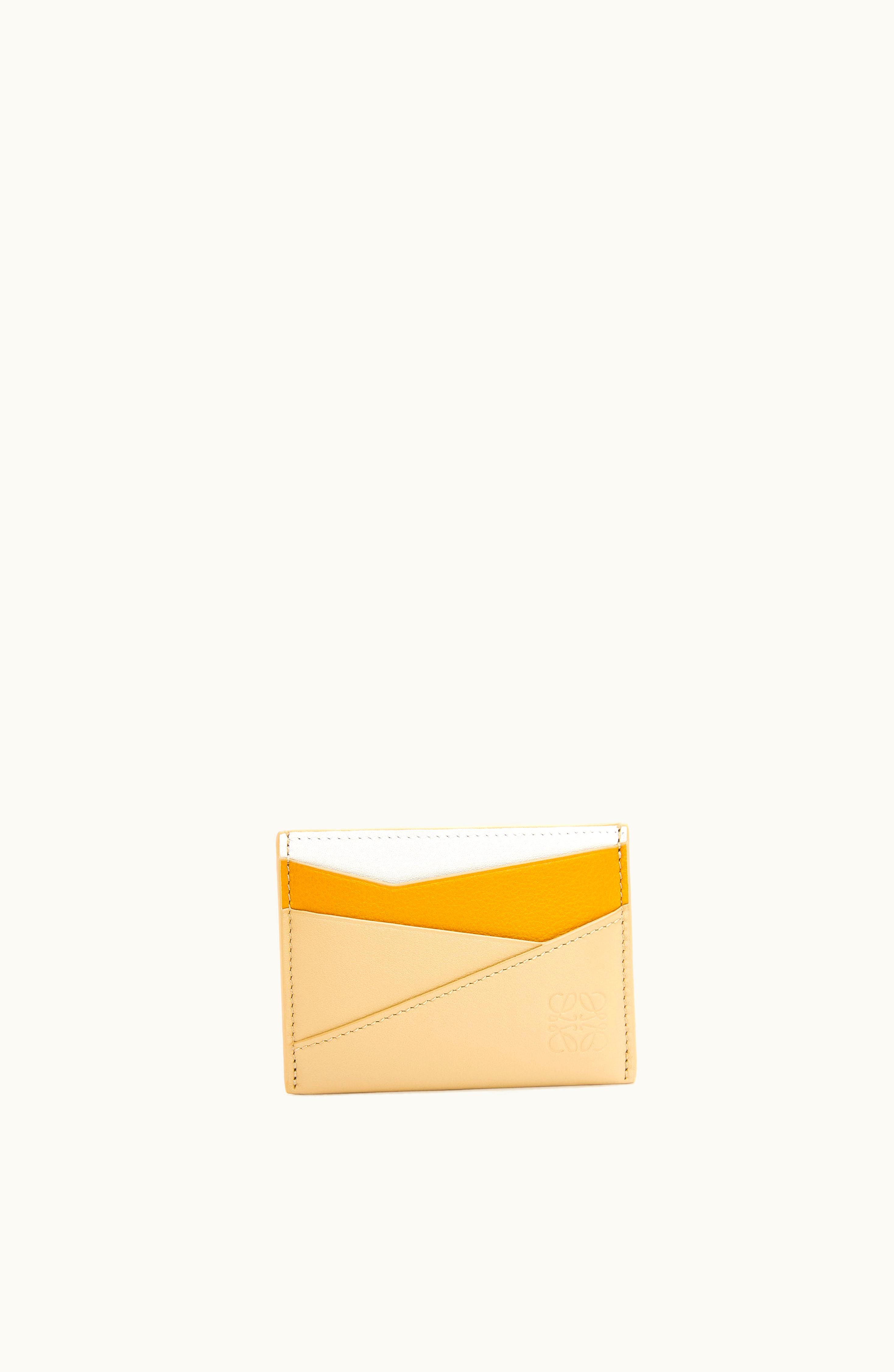 Loewe Loewe Puzzle Plain Cardholder In Classic Calfskin Sunflower / Soft White / Dark But