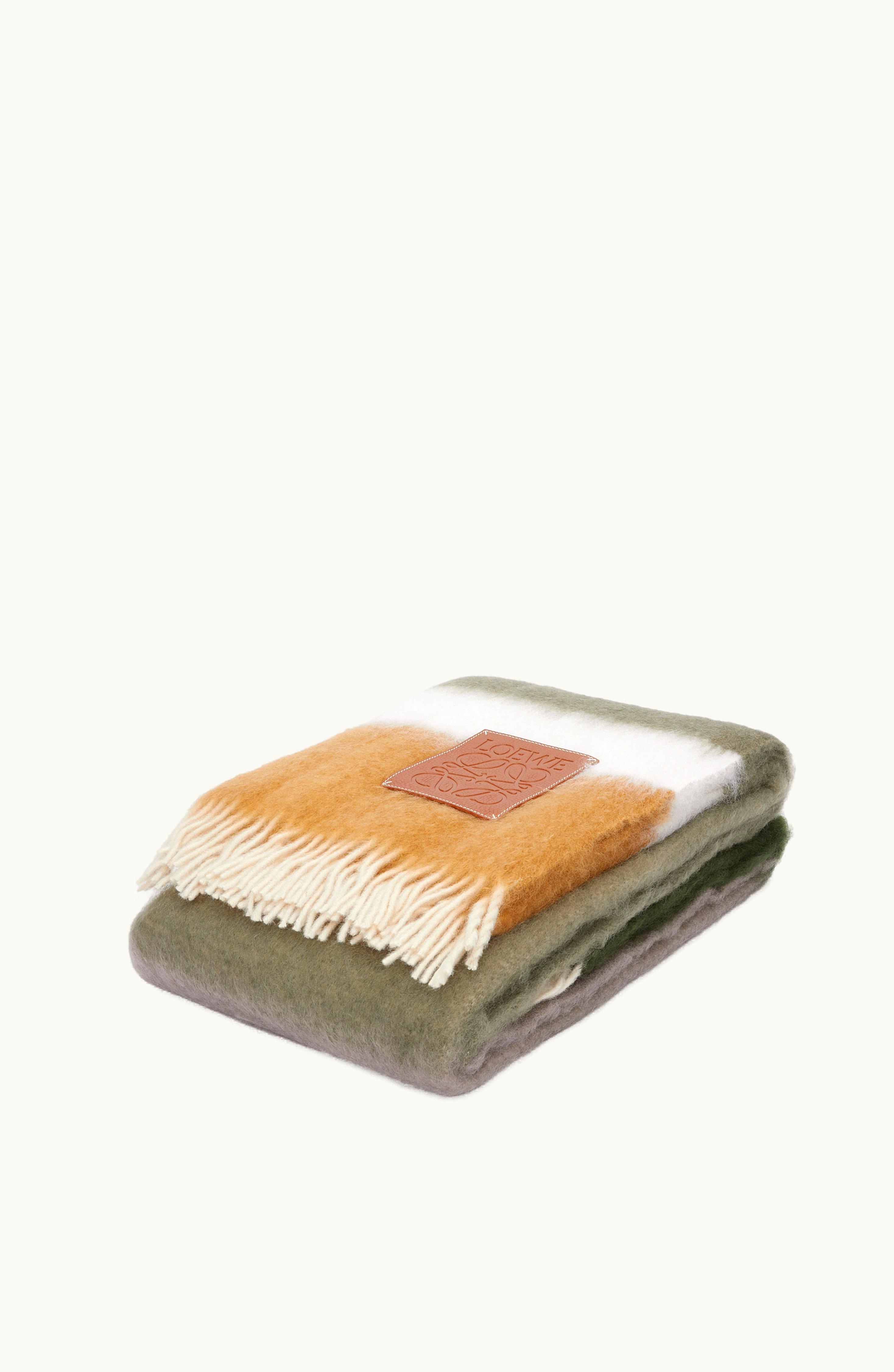 Loewe Loewe Blanket In Mohair And Wool Avocado Green / Multicolor