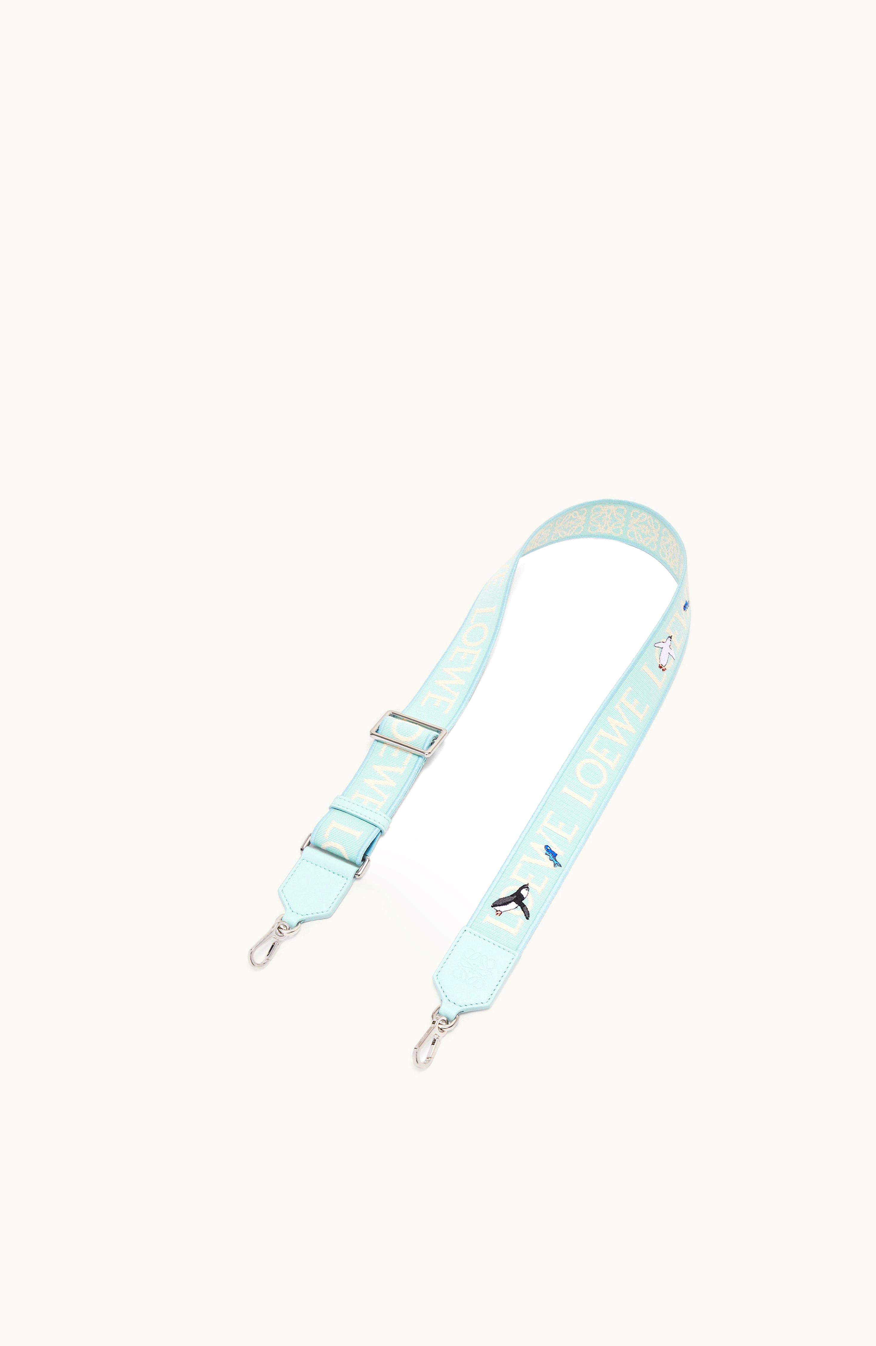Loewe Loewe Penguin Anagram Strap In Jacquard Blue Iceberg