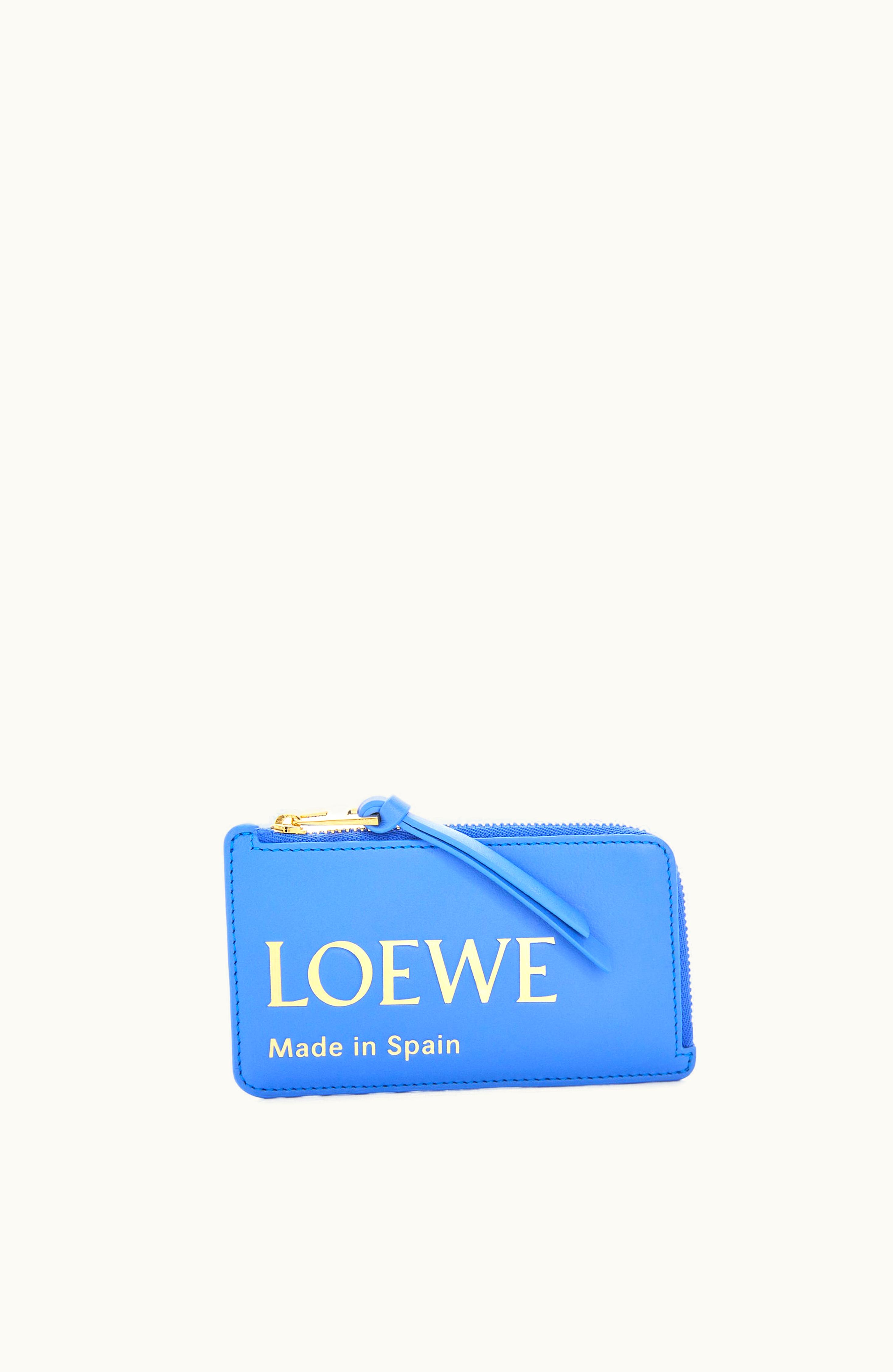 Loewe Embossed Loewe Coin Cardholder In Shiny Nappa Calfskin Seaside Blue