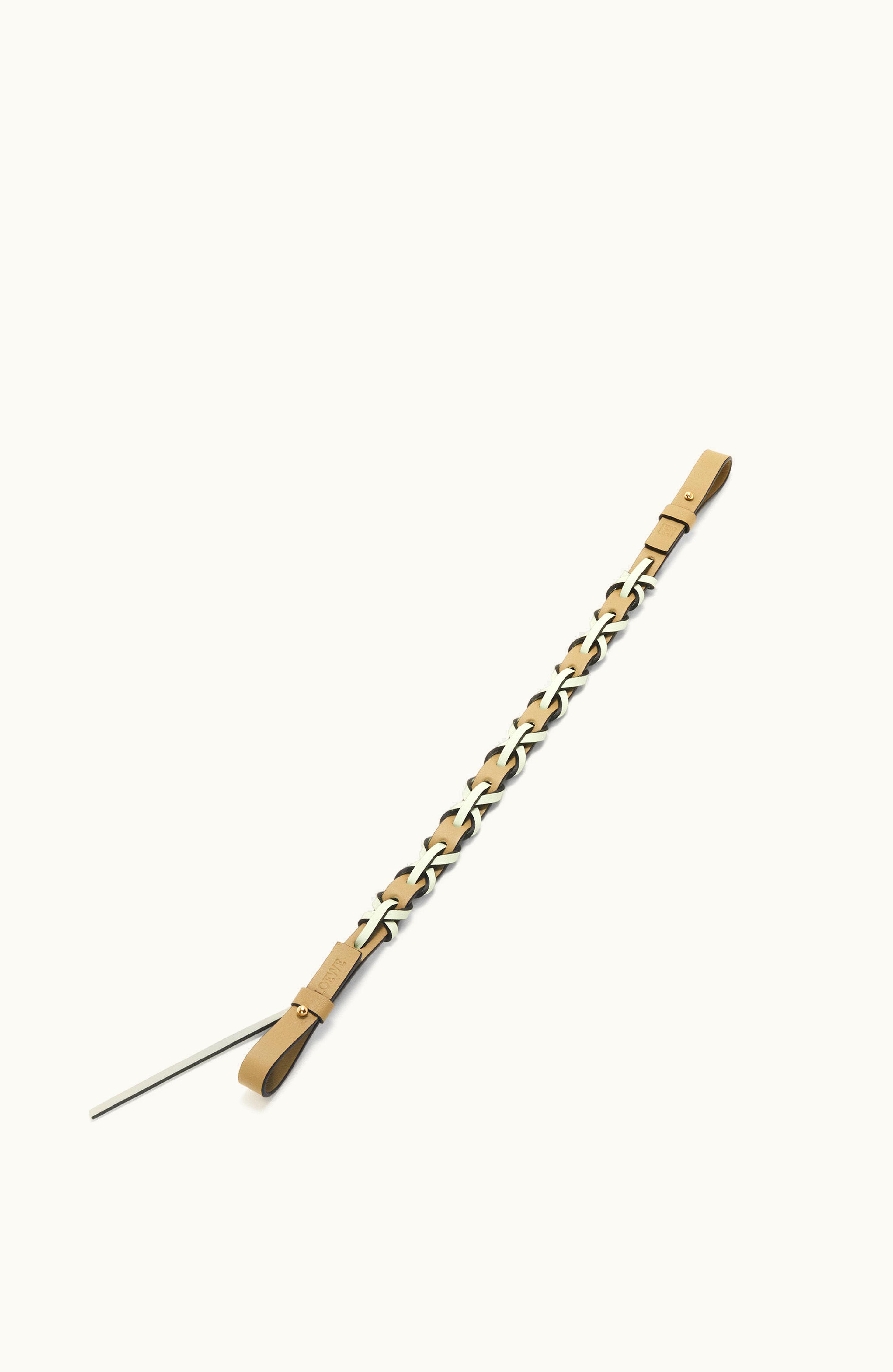 Loewe Loewe Braided Strap In Classic Calfskin Clay Green / Spring Jade