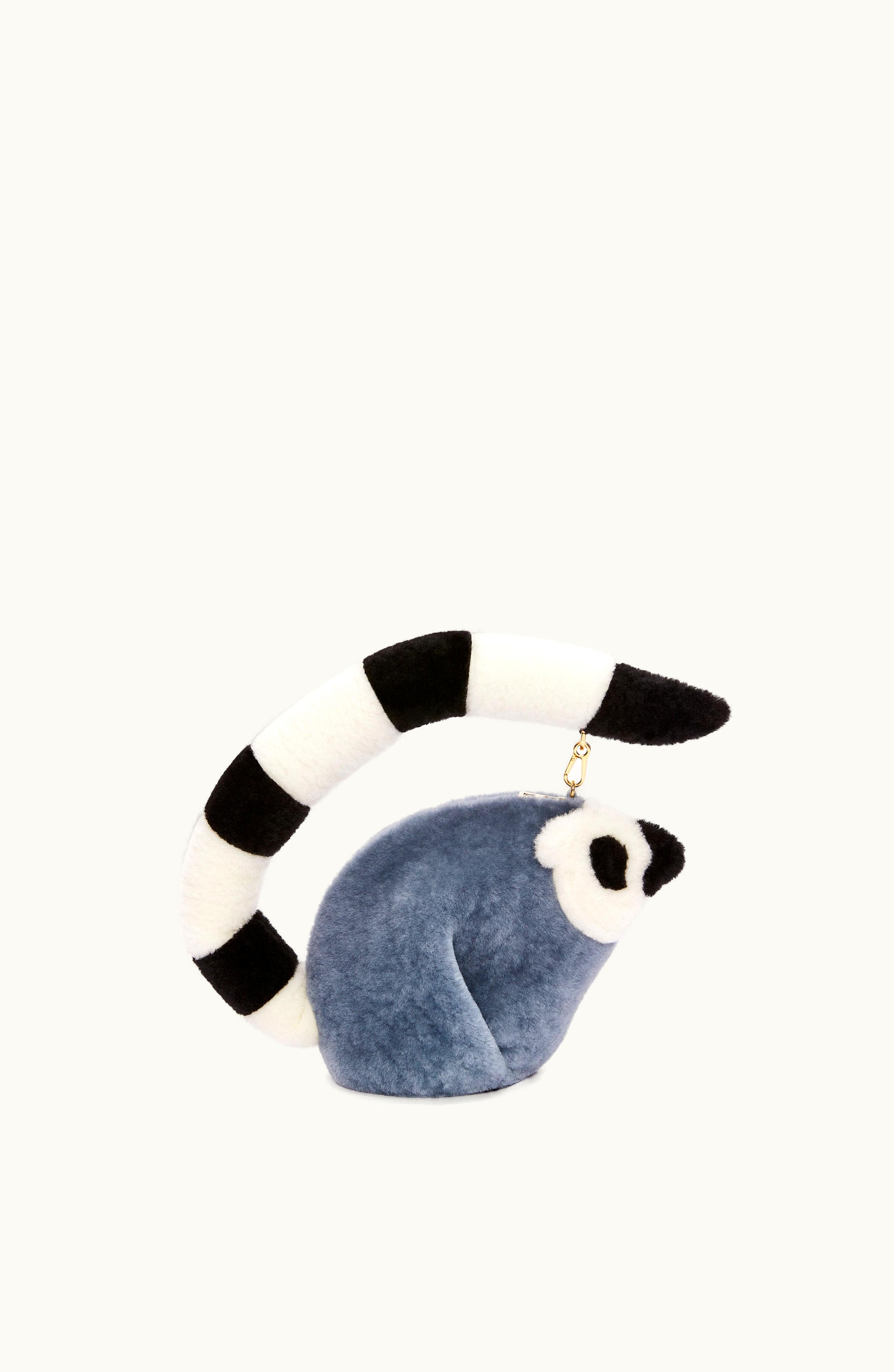 Loewe Loewe Lemur Bag In Shearling Soft White / Dark Grey