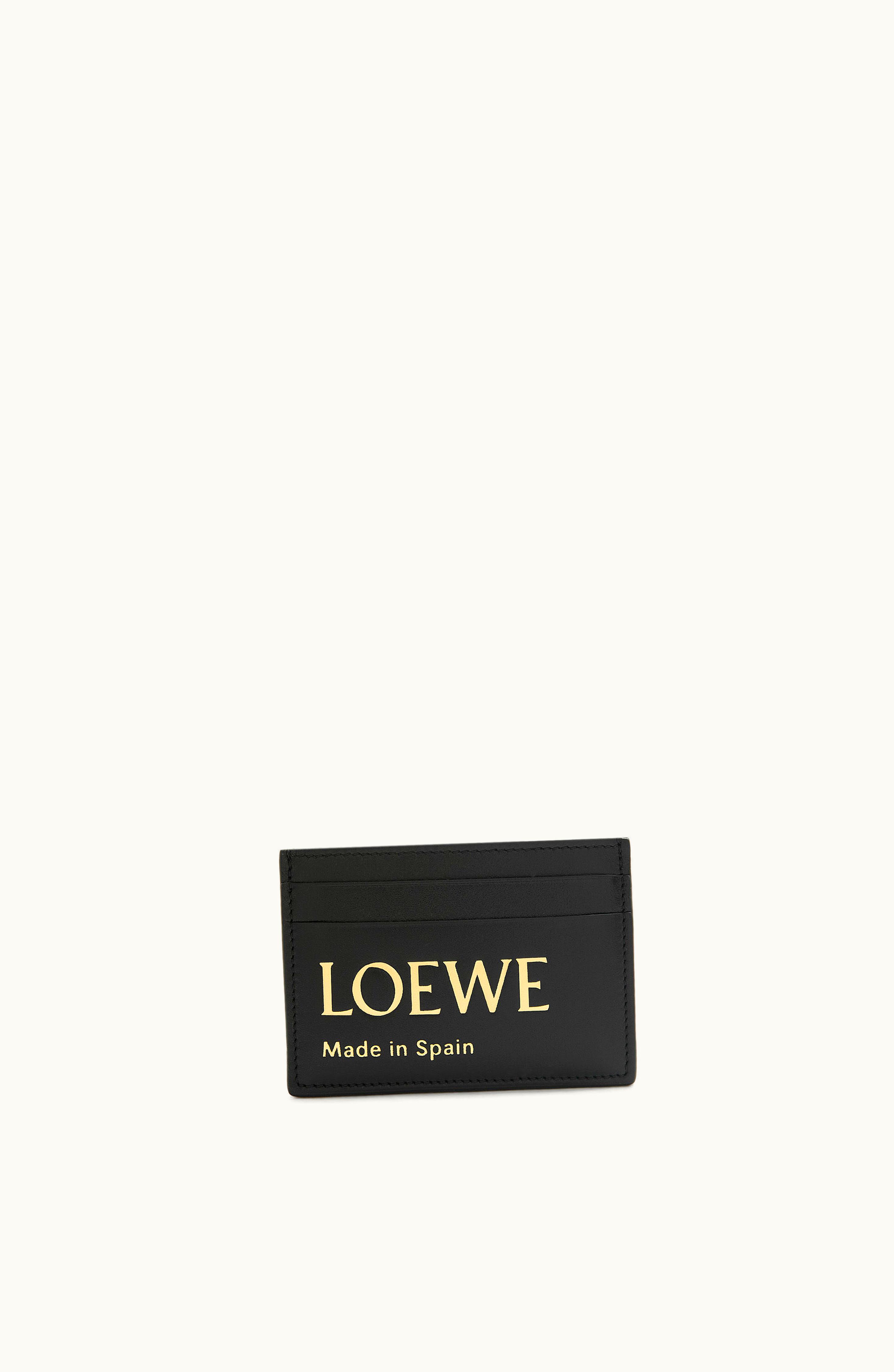 Loewe Embossed Loewe Plain Cardholder In Shiny Nappa Calfskin Black