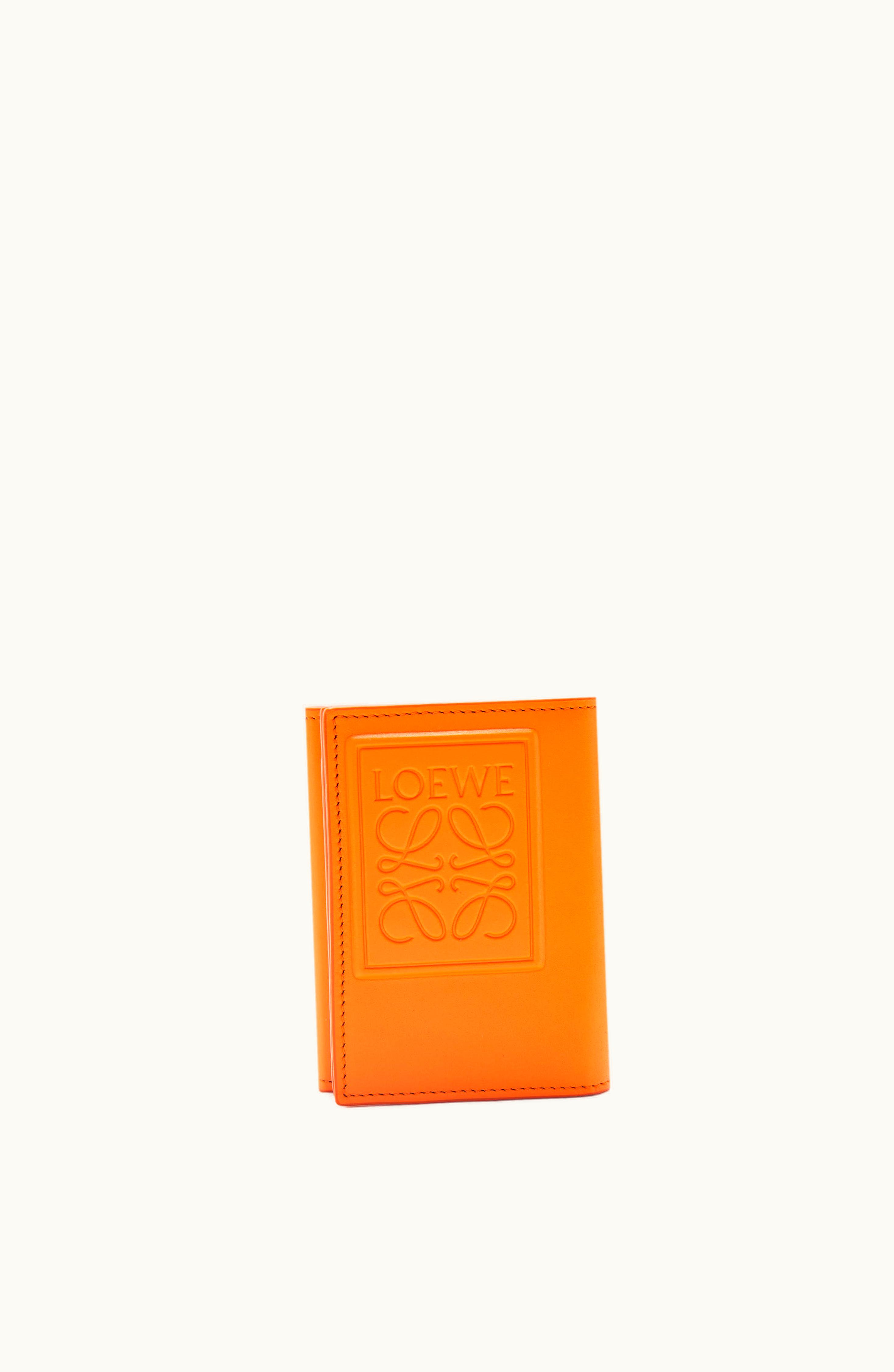 Loewe Loewe Trifold Wallet In Satin Calfskin Bright Orange
