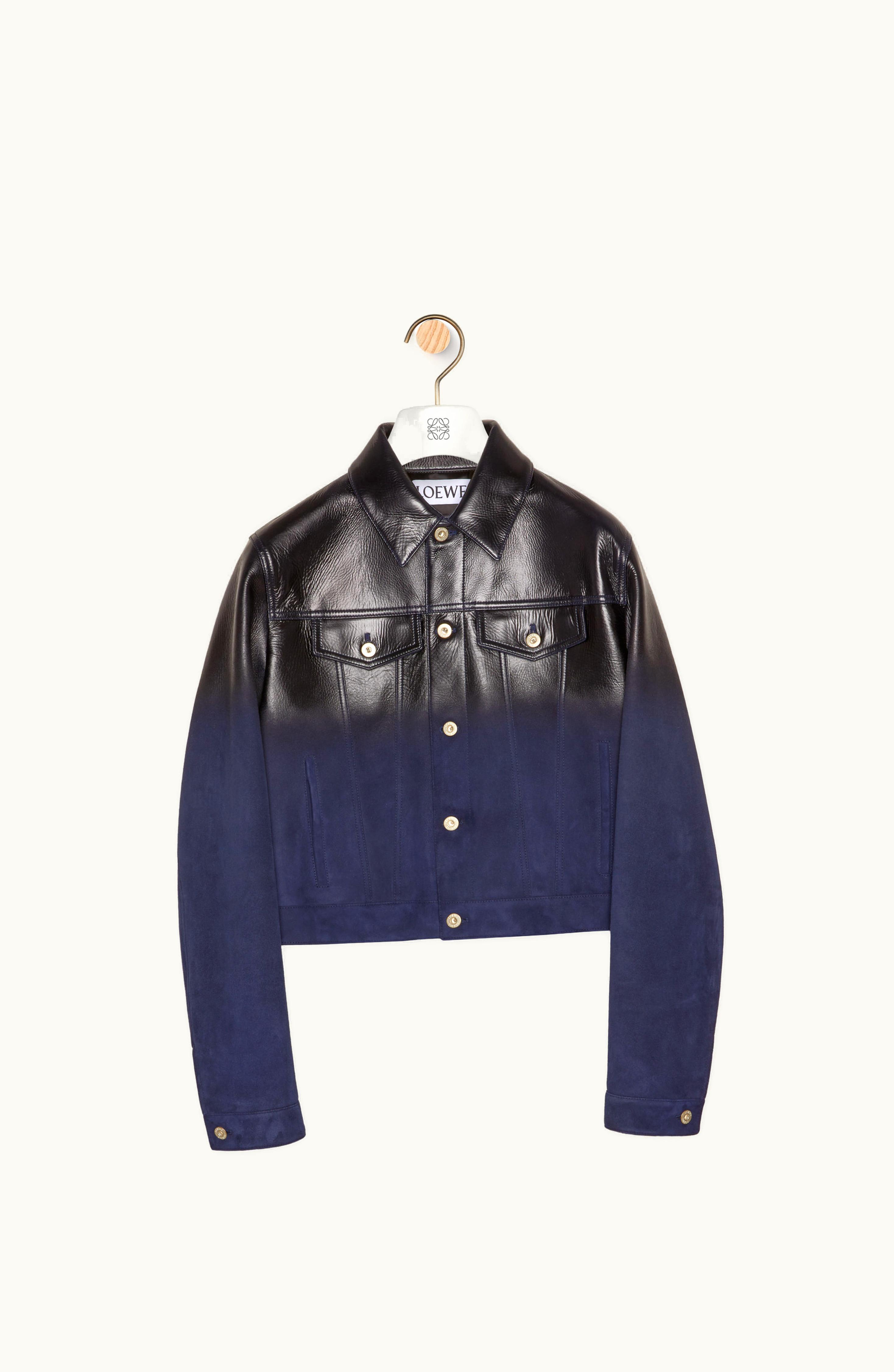 Loewe Loewe Trucker Jacket In Nappa Lambskin Dark Navy