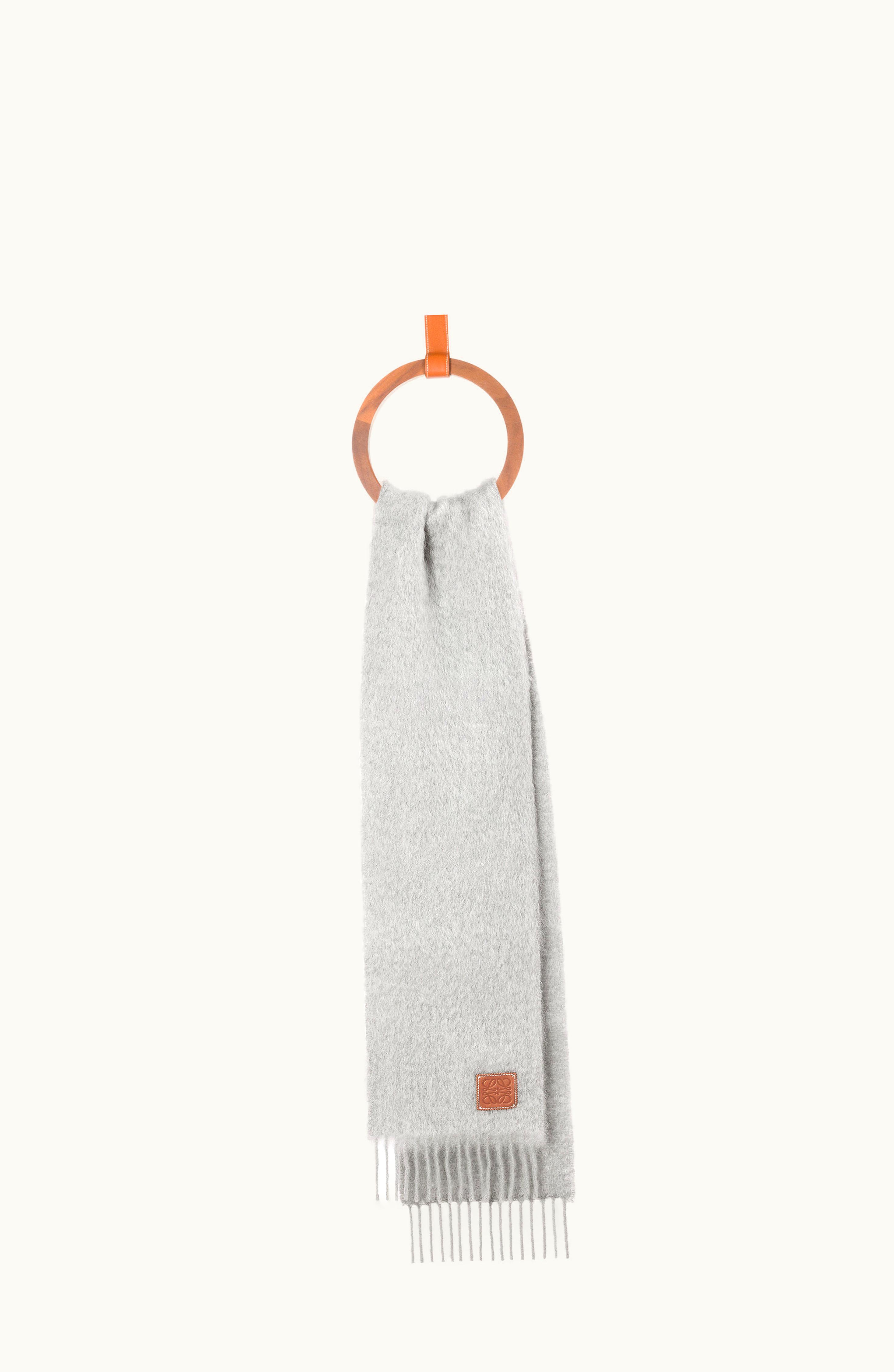 Loewe Loewe Scarf In Mohair And Wool Light Grey
