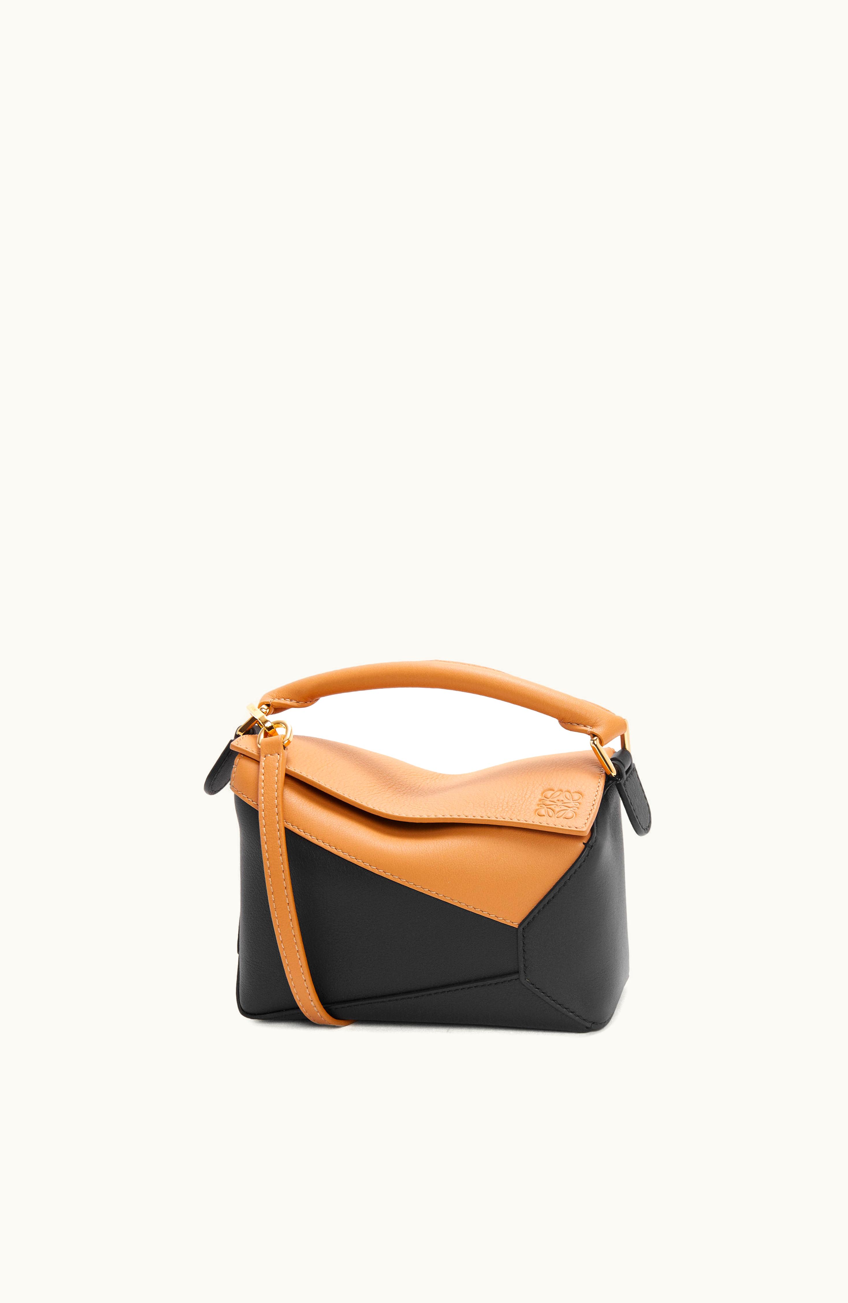 Loewe Loewe Mini Puzzle Bag In Classic Calfskin Warm Desert / Black
