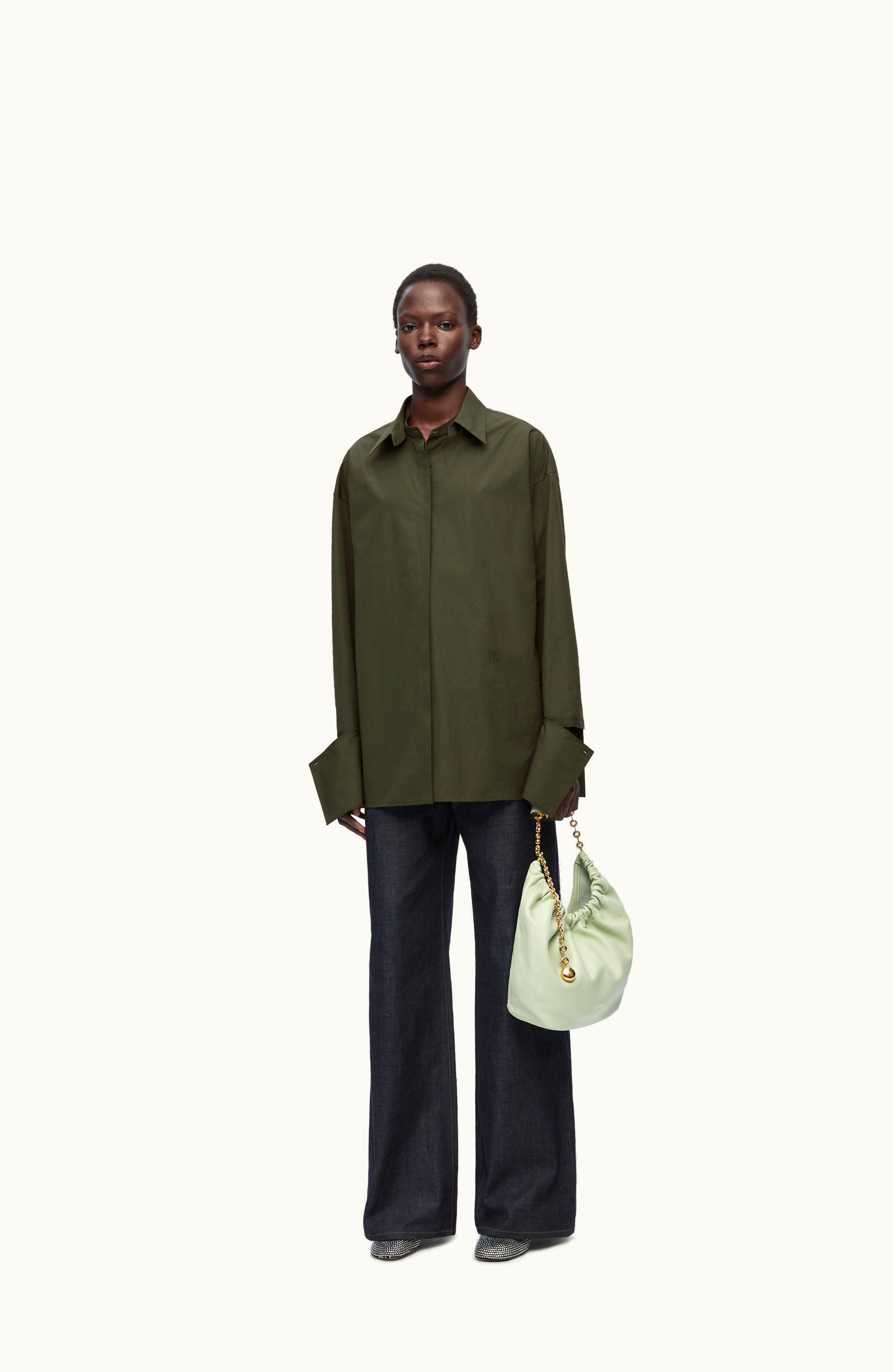 Loewe Loewe Deconstructed Shirt In Cotton Dark Olive Green