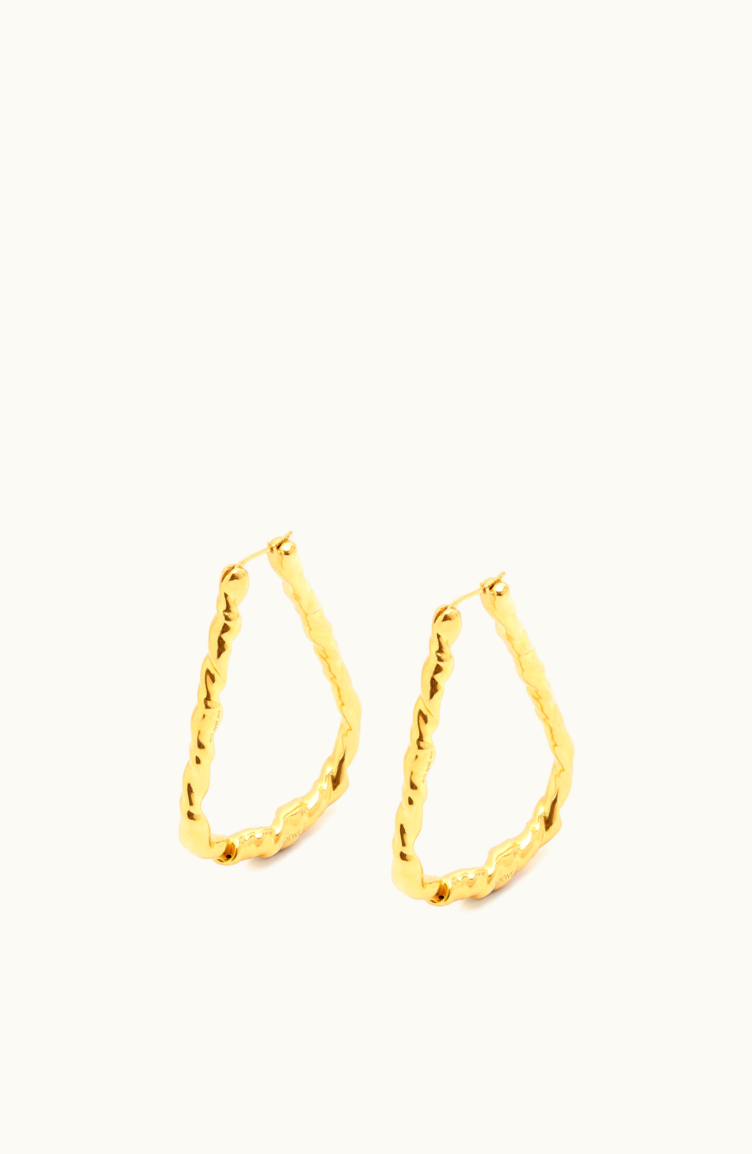 Loewe Loewe Large Nappa Twist Loop Earrings In Sterling Silver Gold