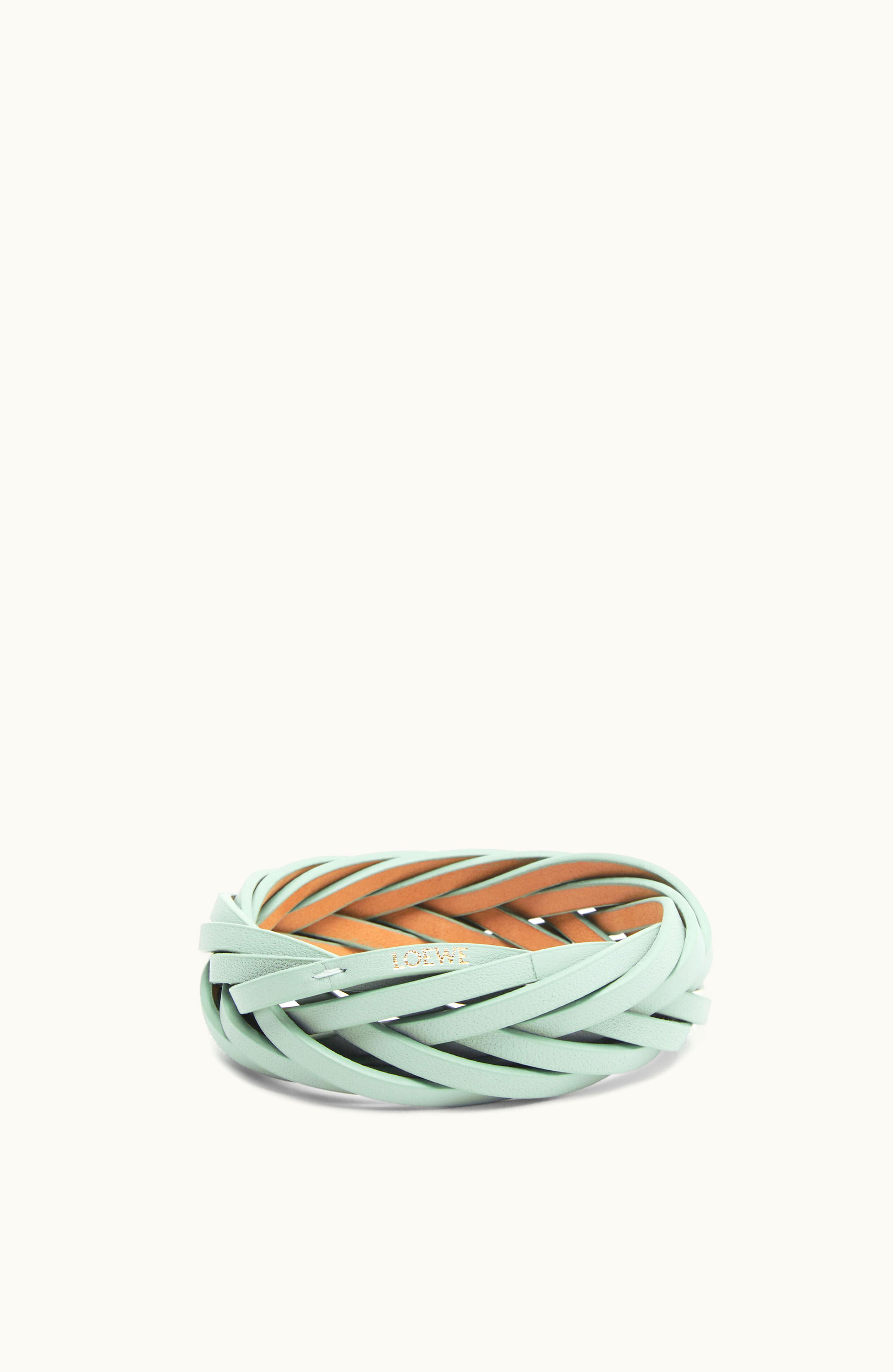 Loewe Loewe Braided Bangle In Classic Calfskin Light Celadon