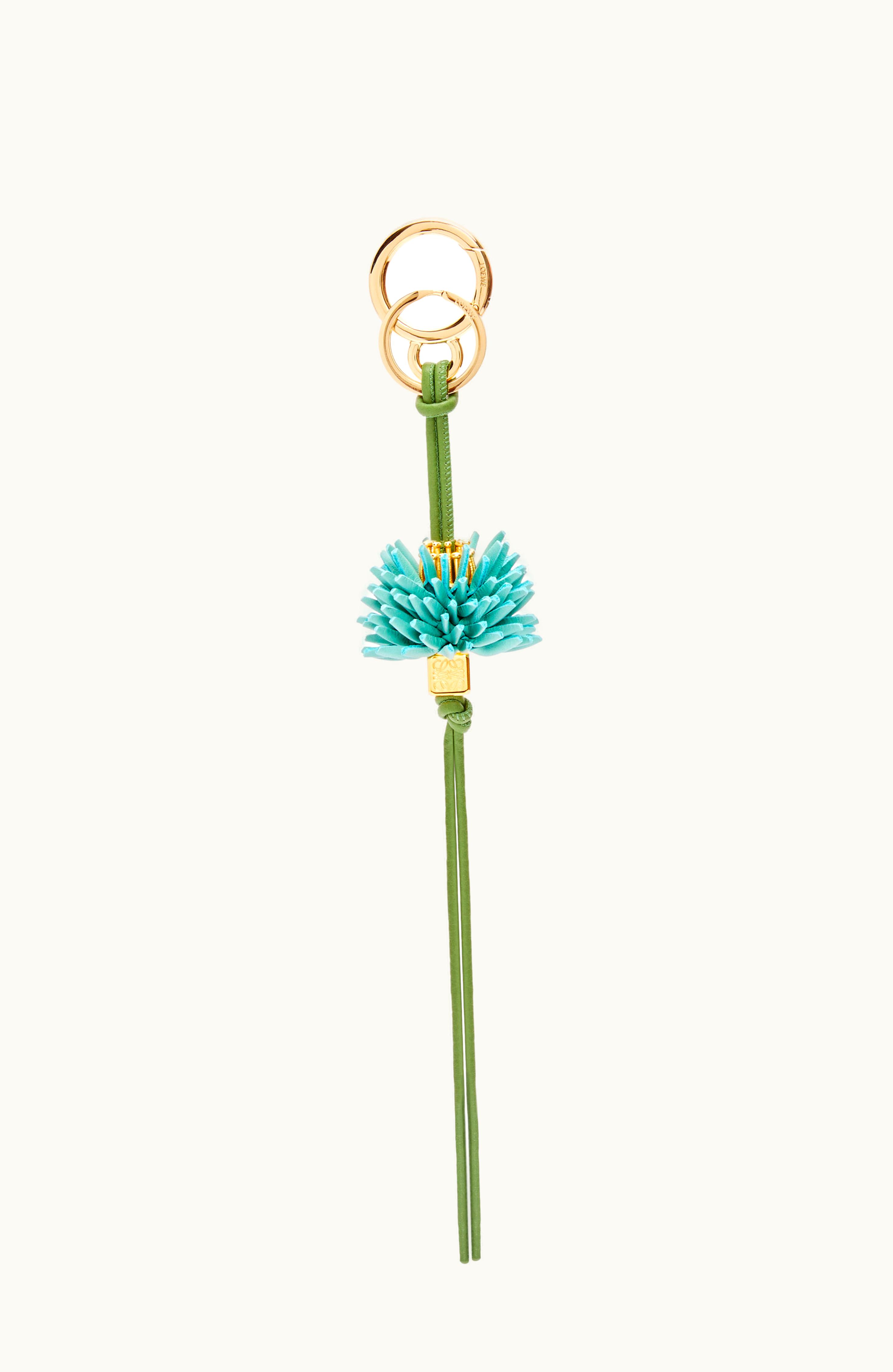 Loewe Loewe Flower Dice Charm In Classic Calfskin And Brass Fresh Mint