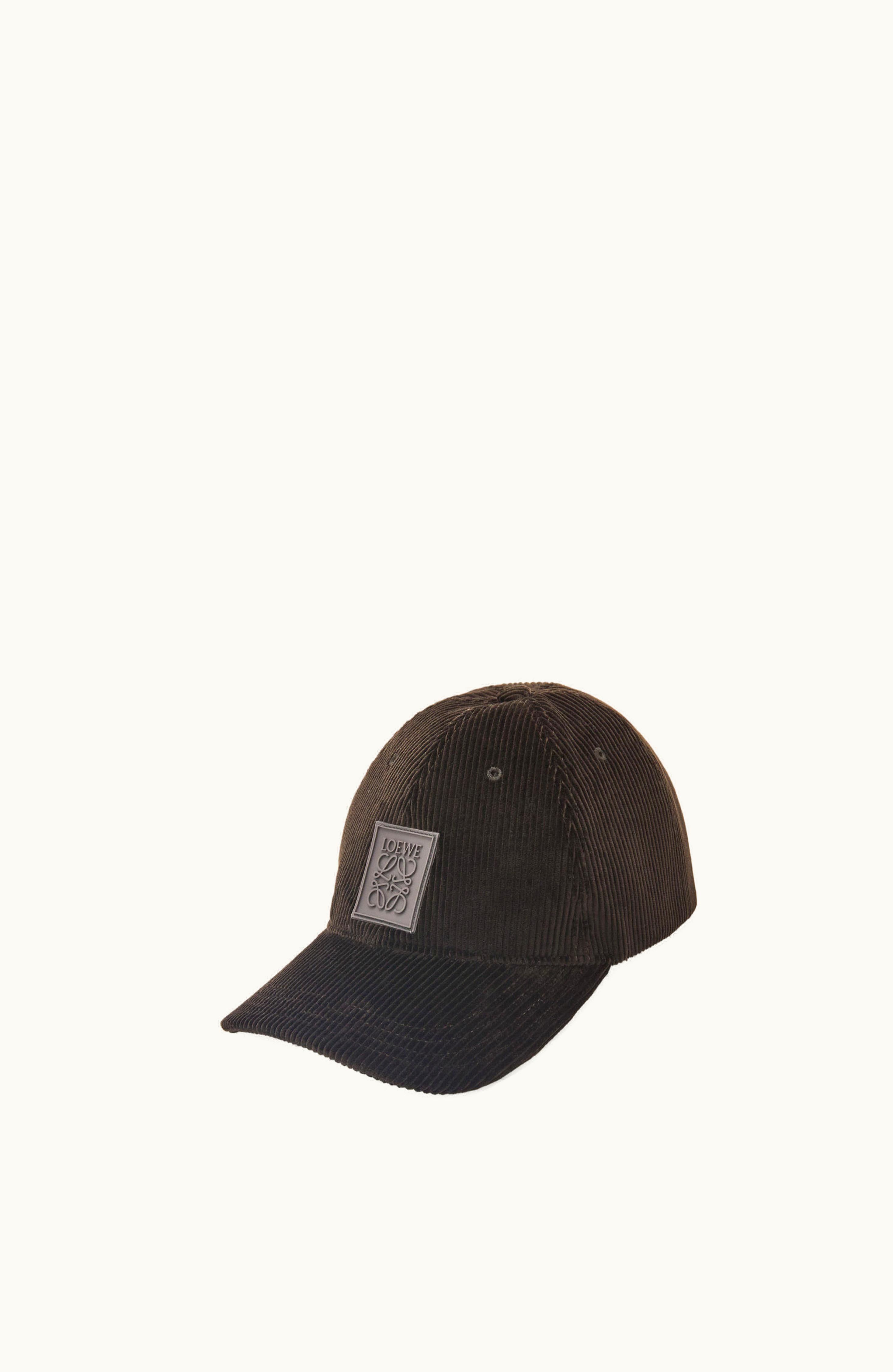 Loewe Loewe Patch Cap In Corduroy Chocolate