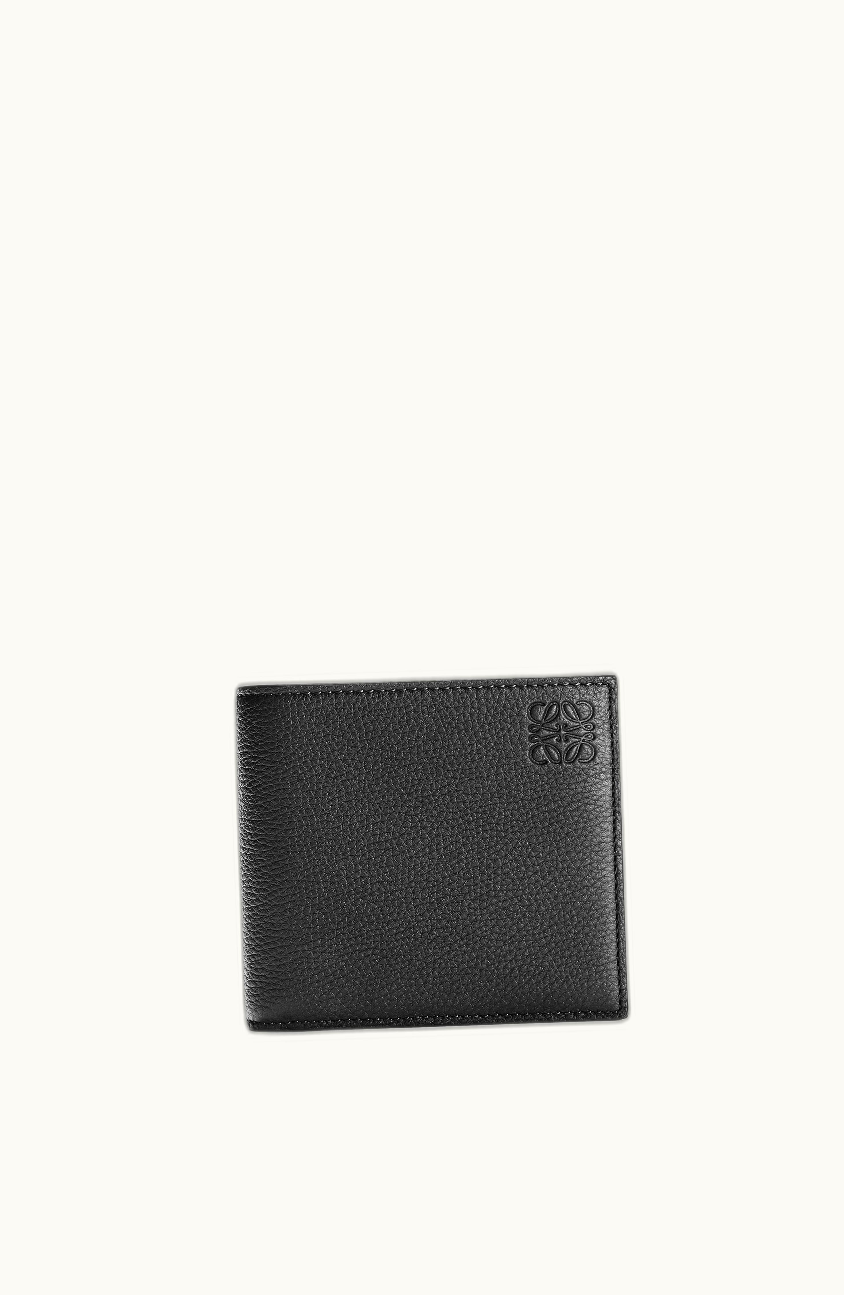 Loewe Loewe Bifold Coin Wallet In Soft Grained Calfskin Black