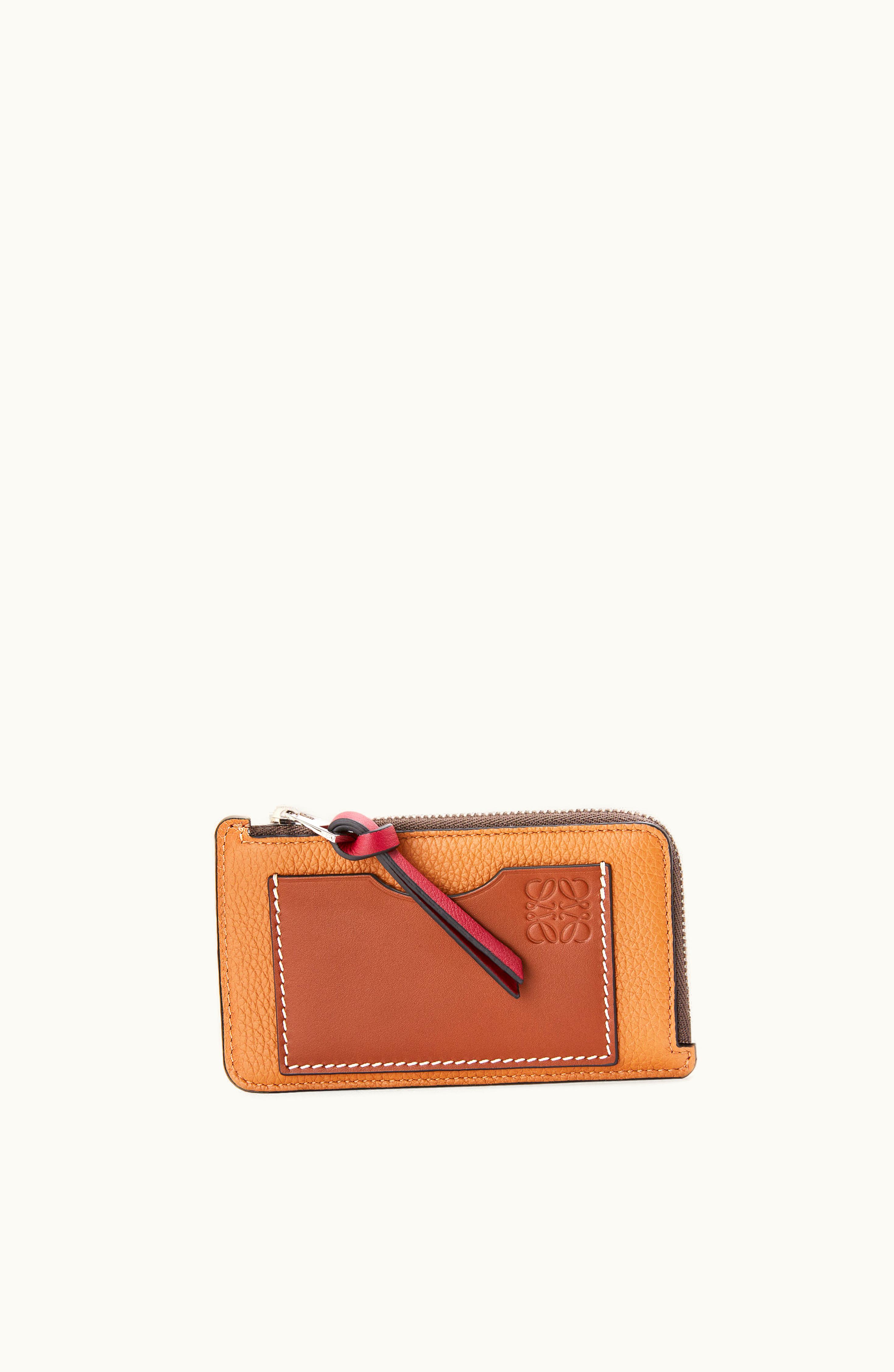 Loewe Loewe Coin Cardholder In Soft Grained Calfskin Light Caramel / Pecan