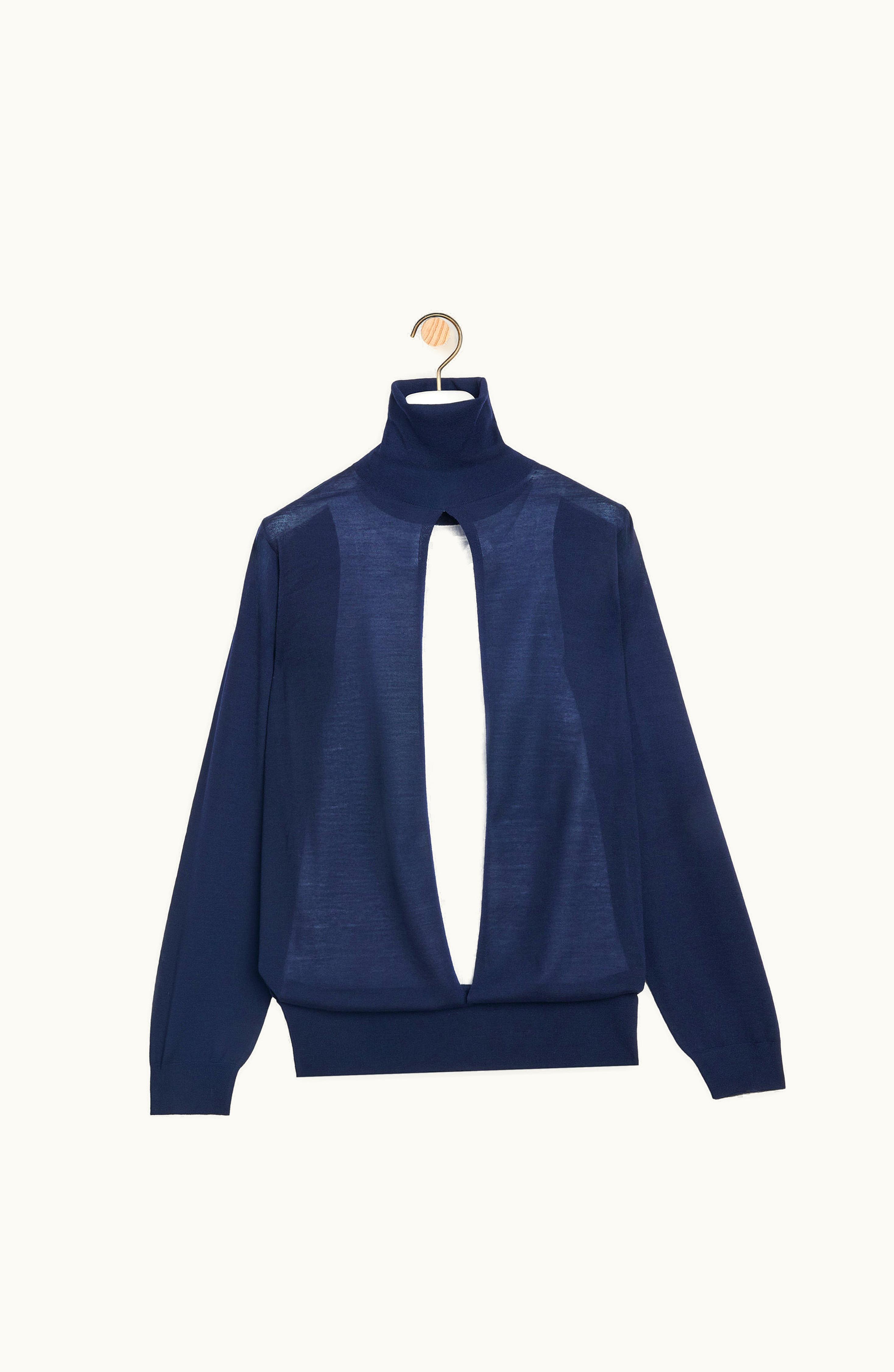 Loewe Loewe Double Layer Sweater In Wool Navy / White