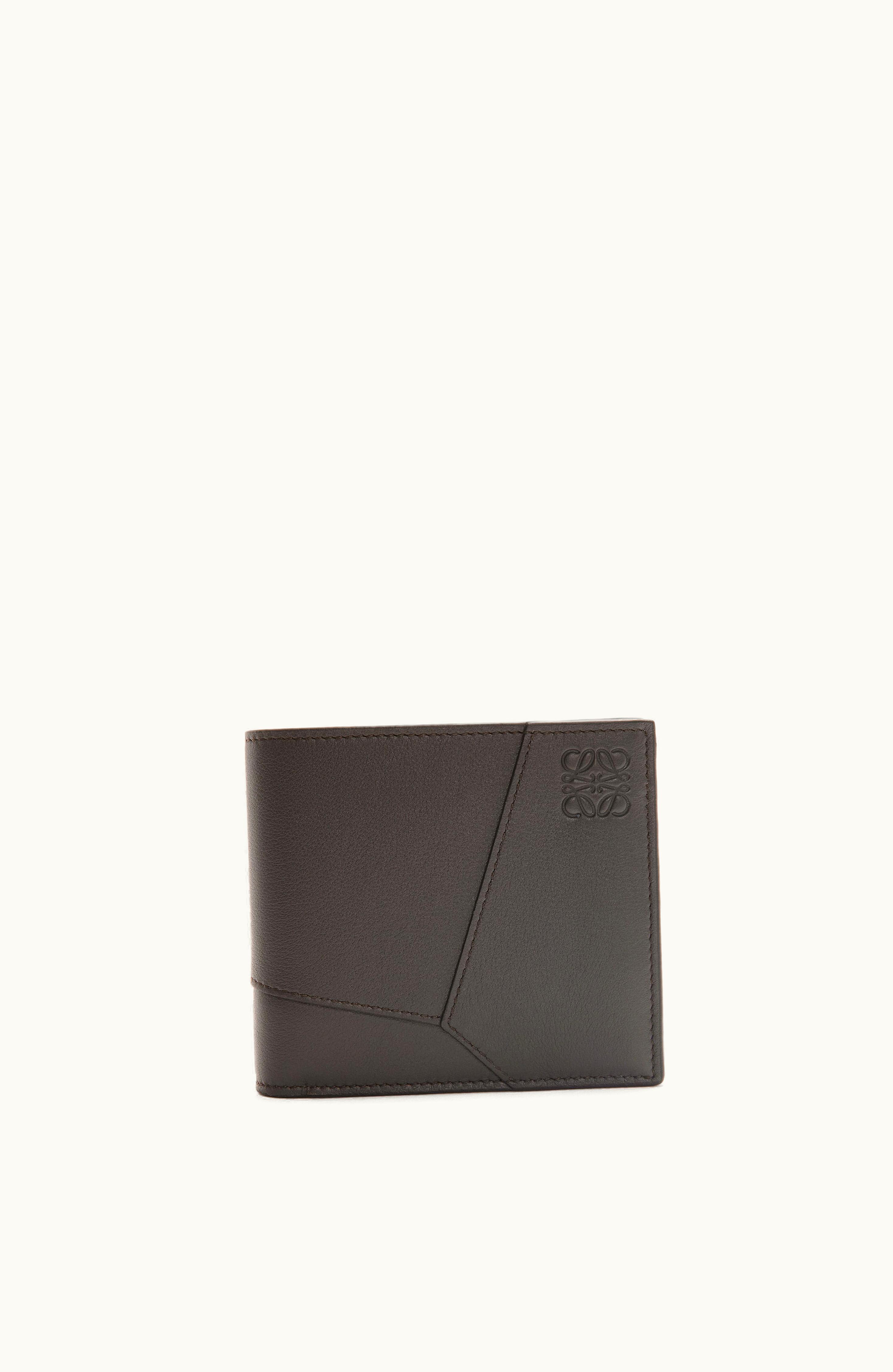 Loewe Loewe Puzzle Bifold Coin Wallet In Classic Calfskin Dark Grey