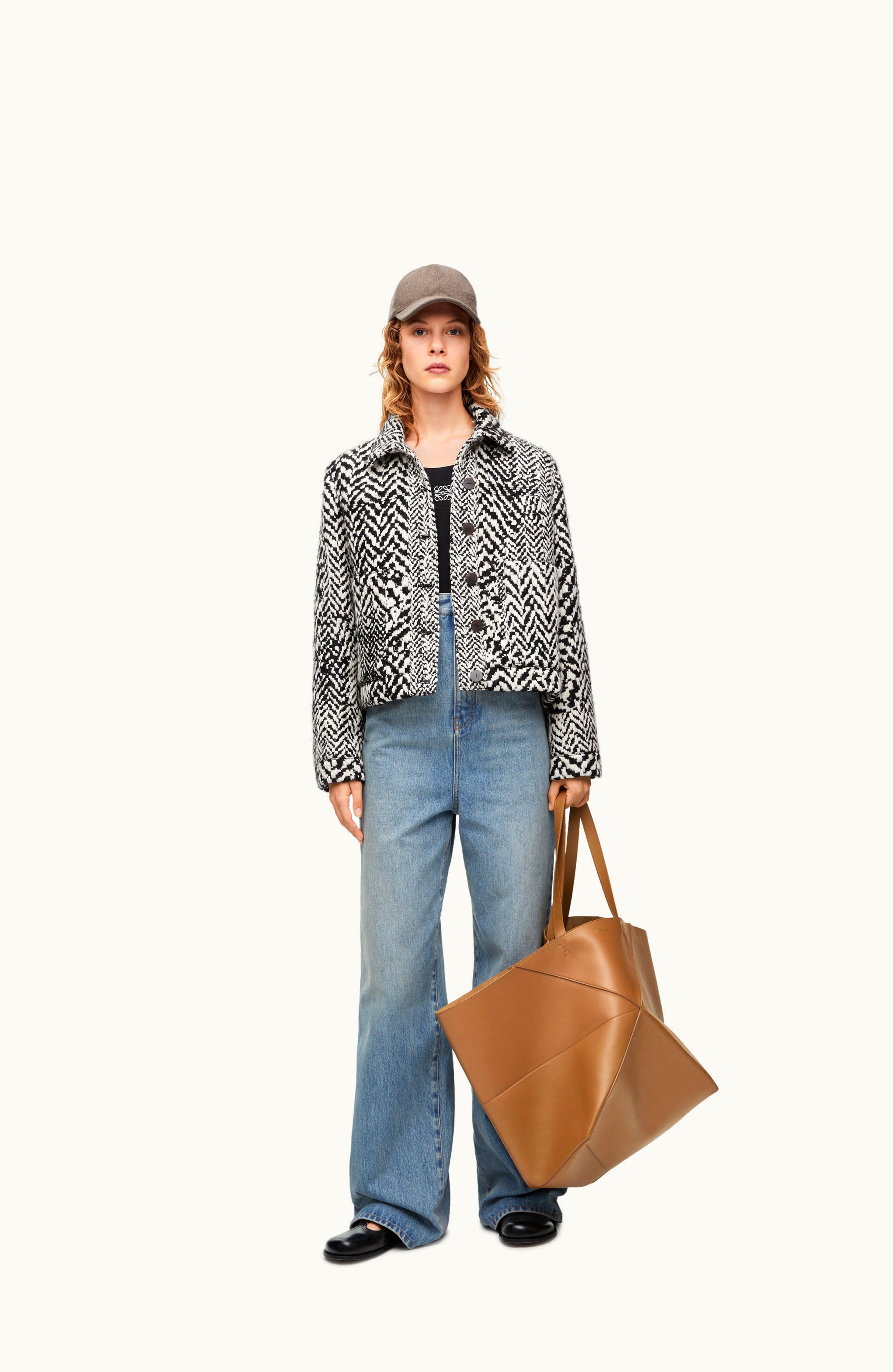 Loewe Loewe Workwear Jacket In Wool Blend Black / White