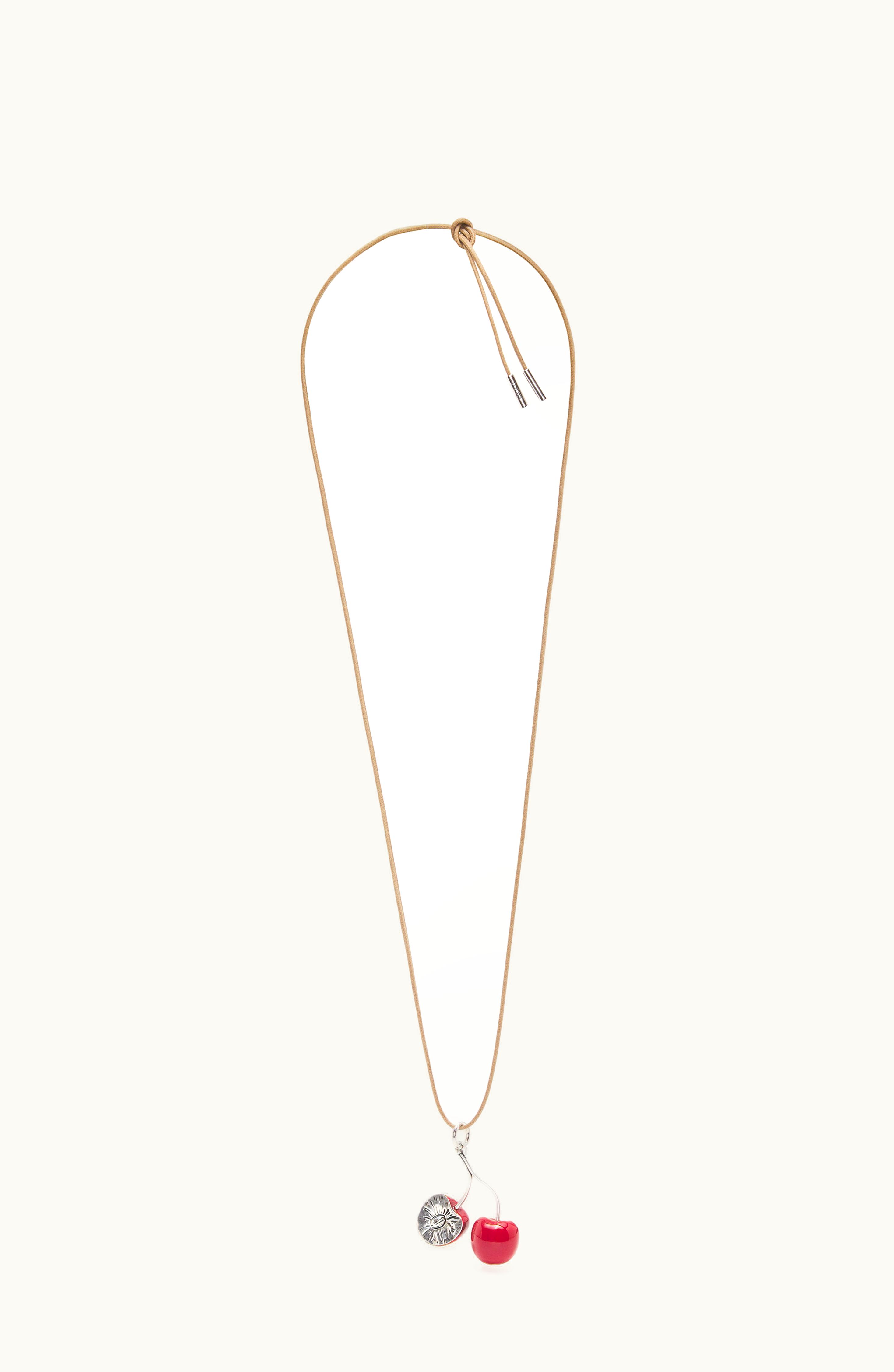 Loewe Loewe Cherry Pendant Necklace In Sterling Silver And Enamel Silver