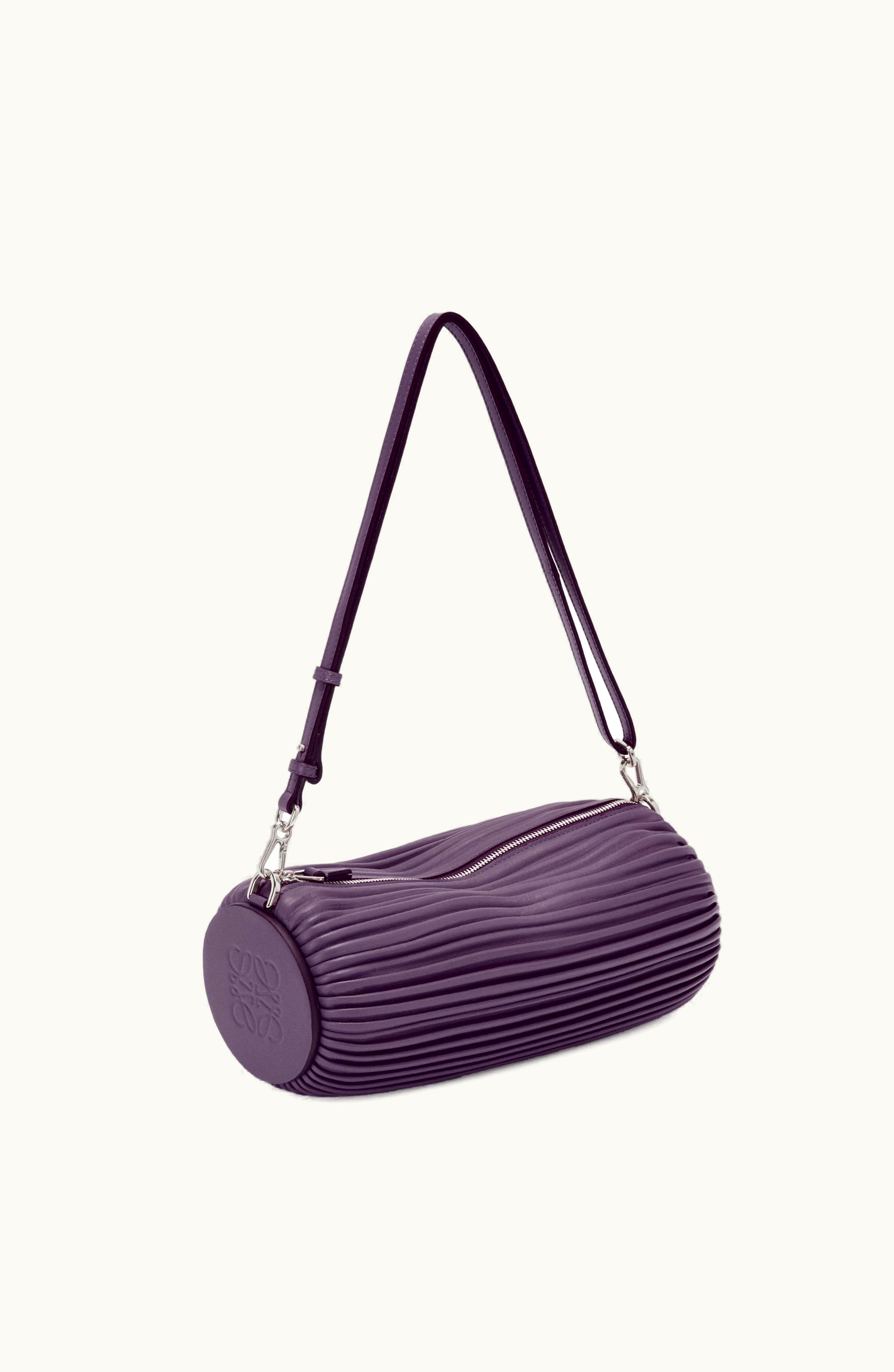 Loewe Loewe Bracelet Pouch In Pleated Nappa Deep Aubergine