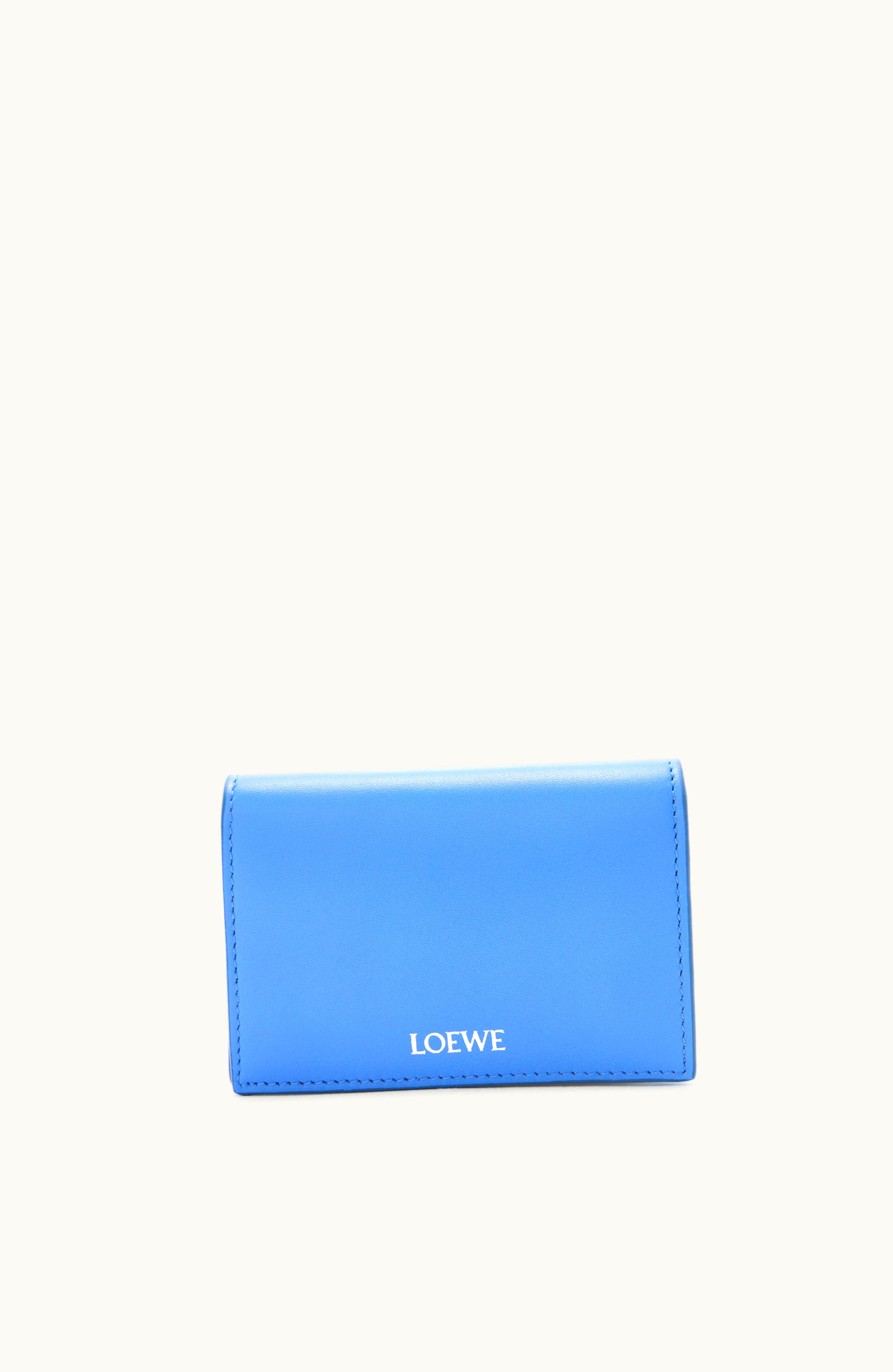 Loewe Loewe Folded Wallet In Shiny Nappa Calfskin Seaside Blue