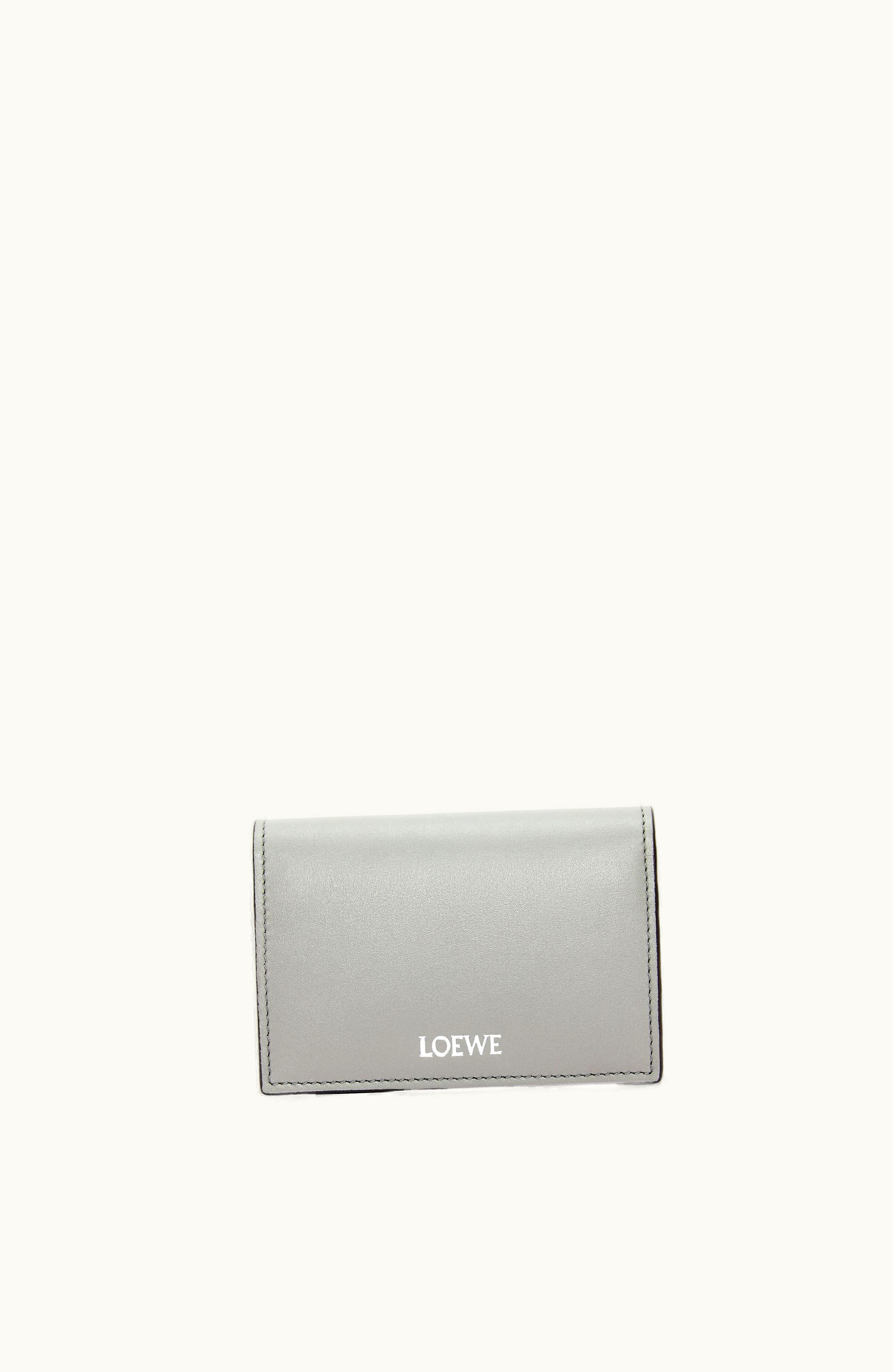 Loewe Loewe Slim Bifold Cardholder In Shiny Nappa Calfskin Pearl Grey / Dark Grey