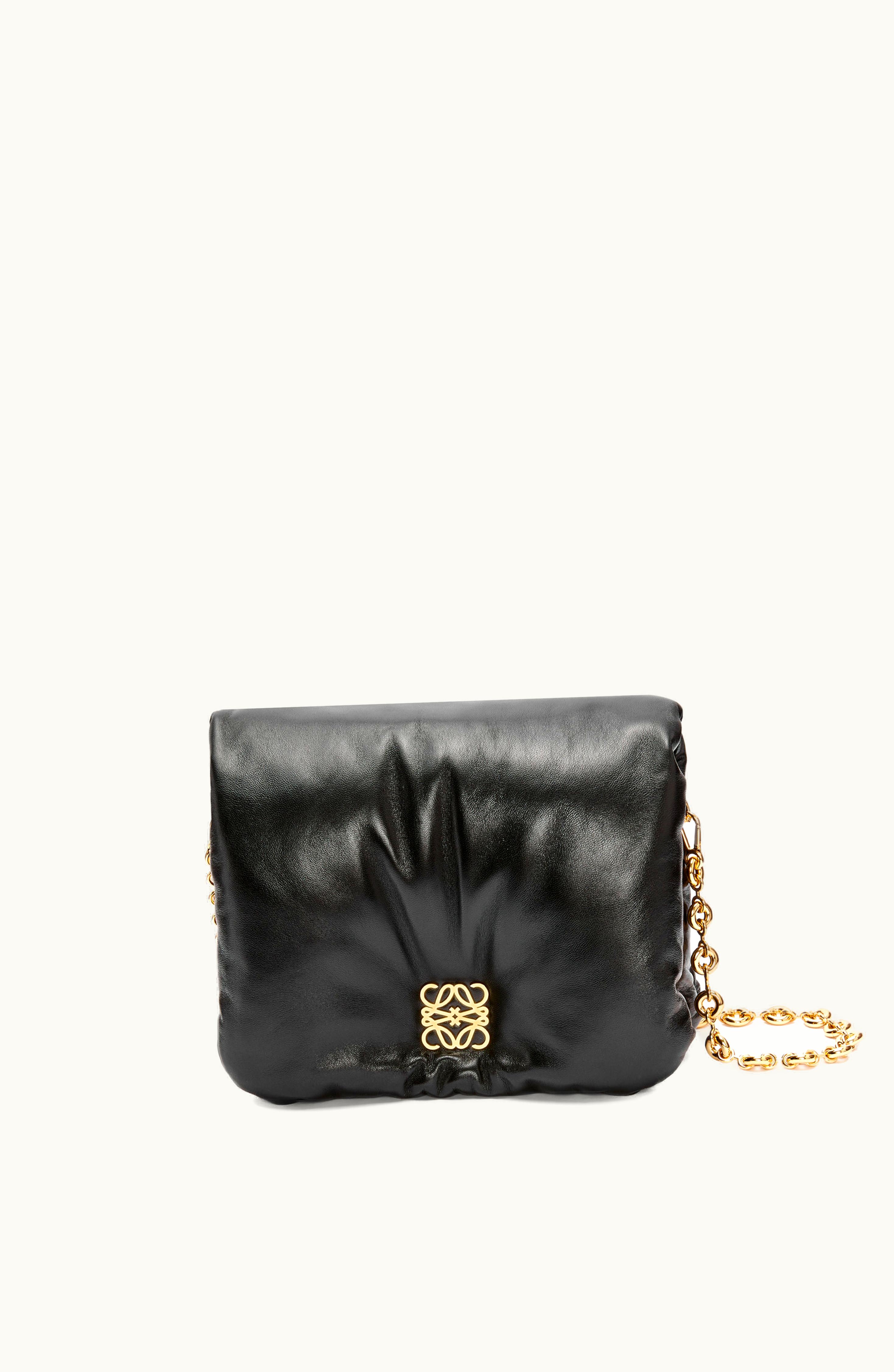 Loewe Loewe Puffer Goya Shoulder Bag In Shiny Nappa Lambskin Black