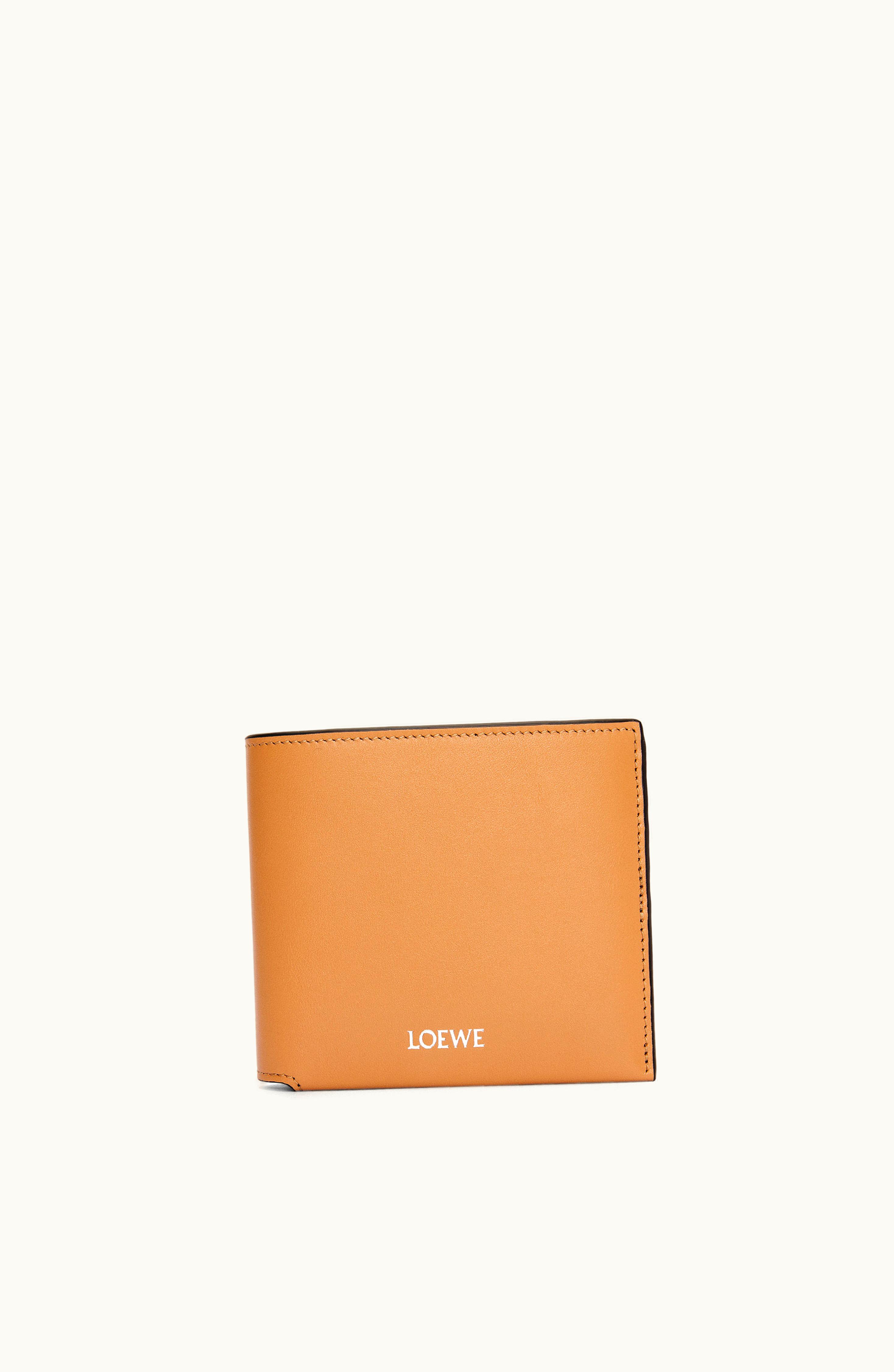 Loewe Loewe Bifold Wallet In Shiny Nappa Calfskin Warm Desert / Black