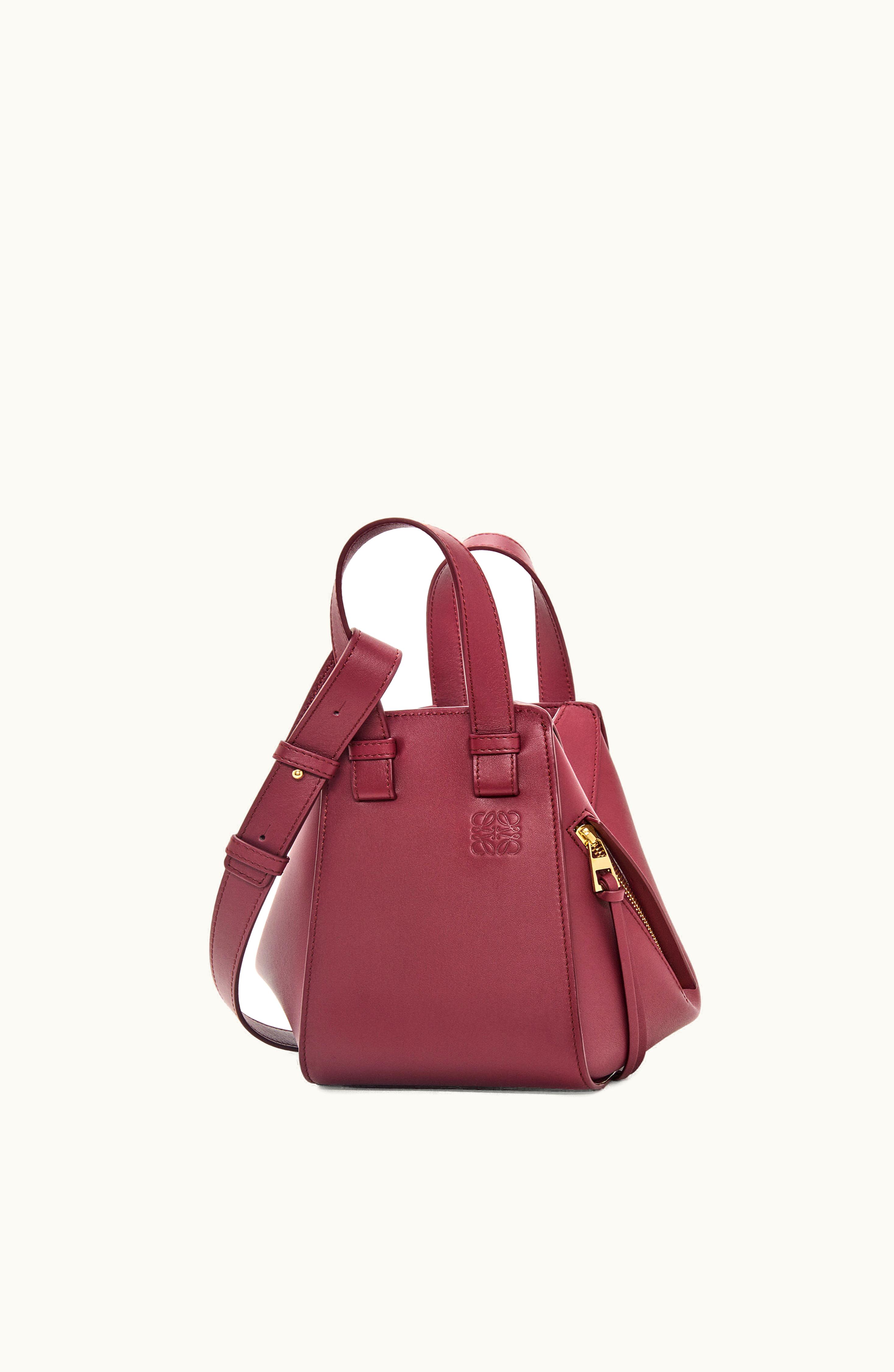 Loewe Loewe Compact Hammock Bag In Classic Calfskin Wild Berry