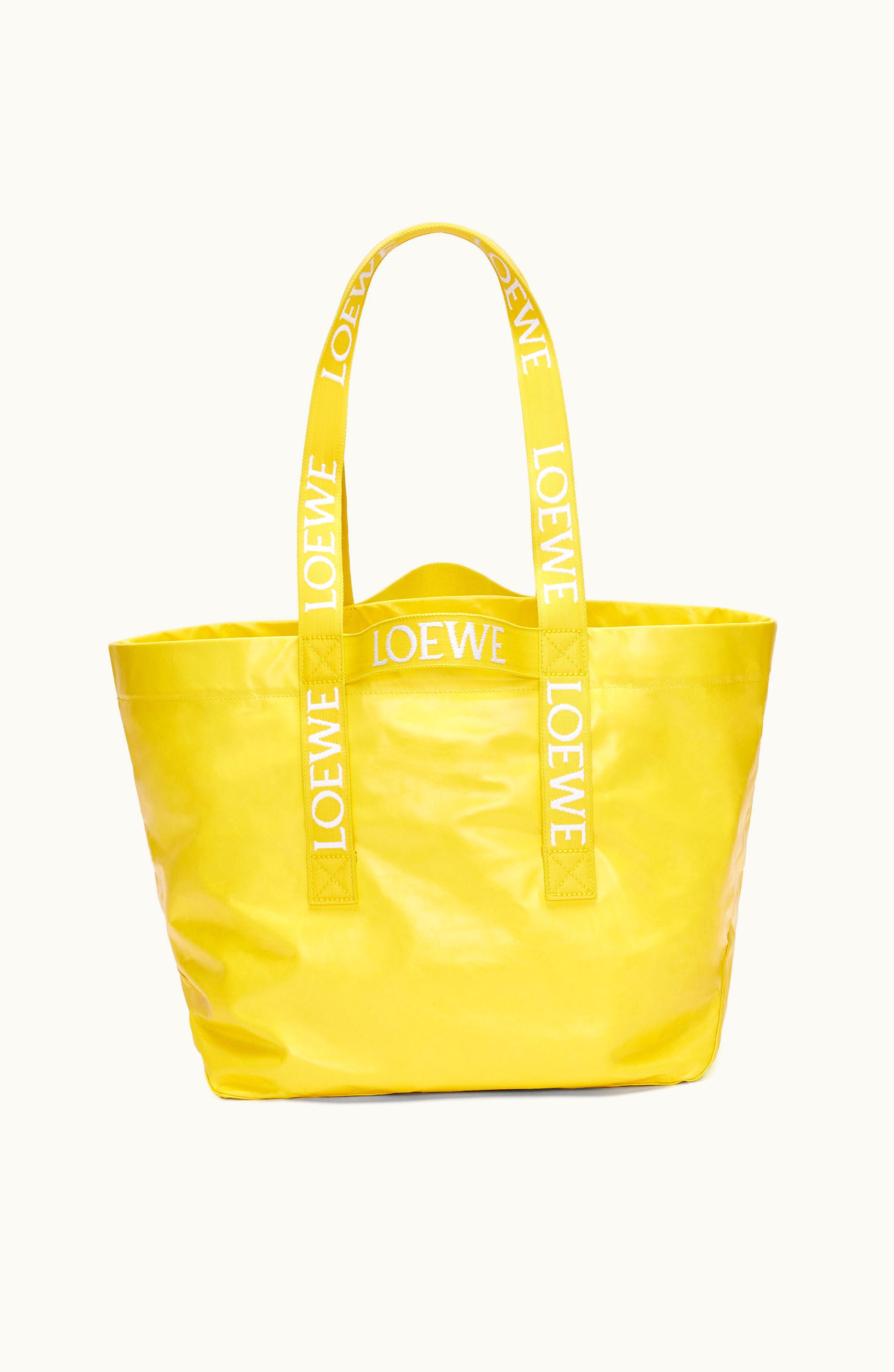 Loewe Loewe Fold Shopper In Paper Calfskin Lemon Zest