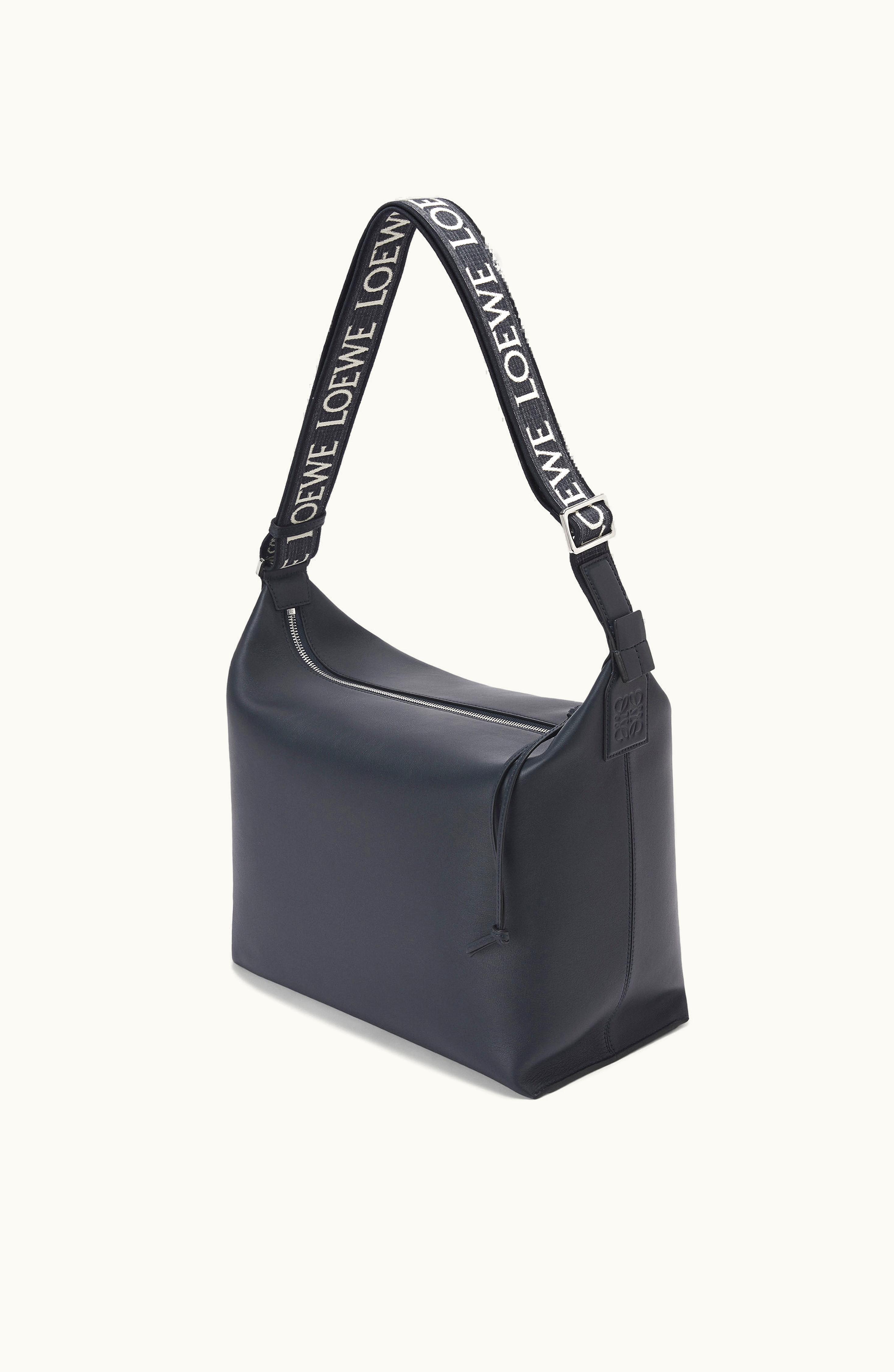 Loewe Loewe Cubi Crossbody Bag In Supple Smooth Calfskin And Jacquard Deep Navy