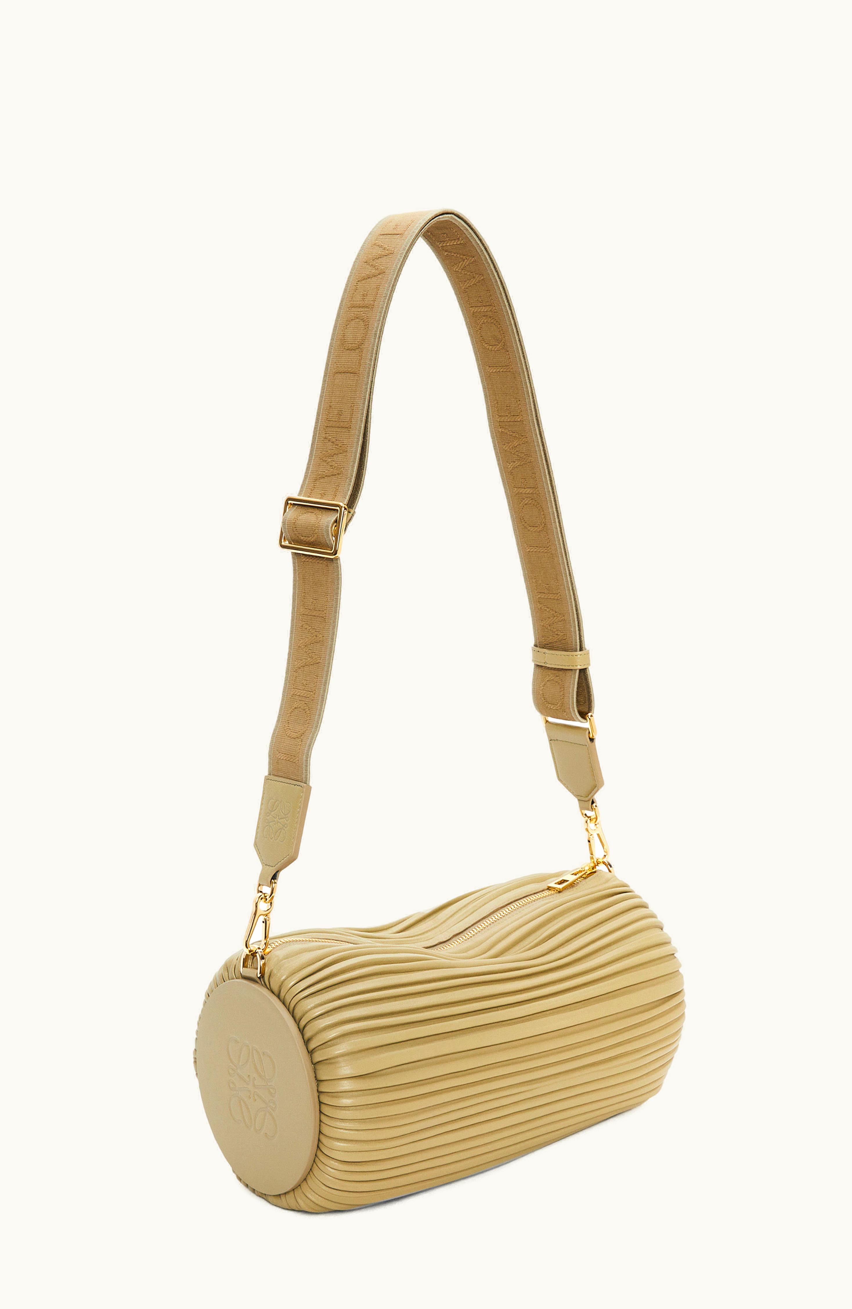 Loewe Loewe Large Bracelet Pouch In Pleated Nappa Clay Green