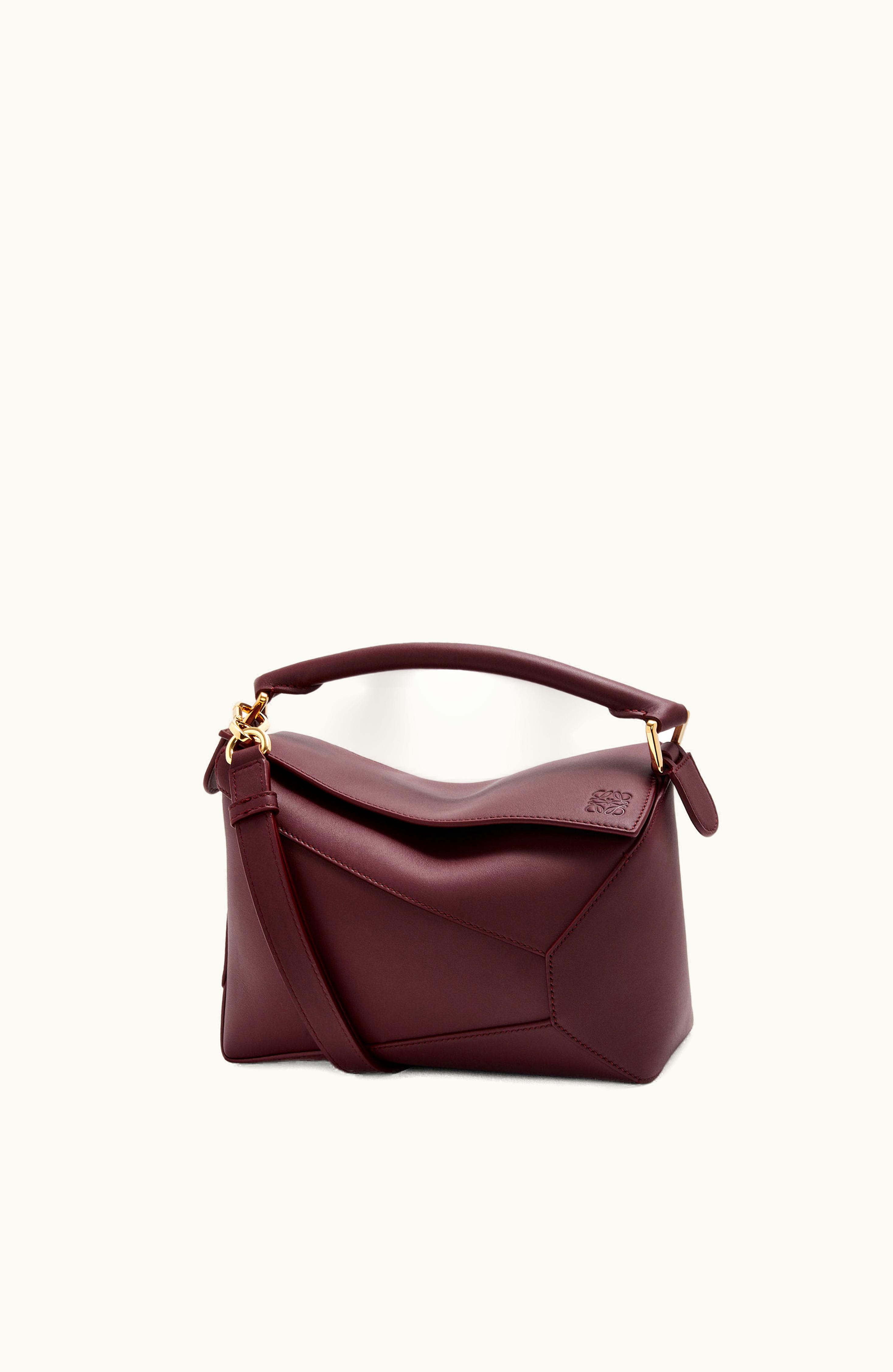 Loewe Loewe Small Puzzle Bag In Classic Calfskin Dark Burgundy