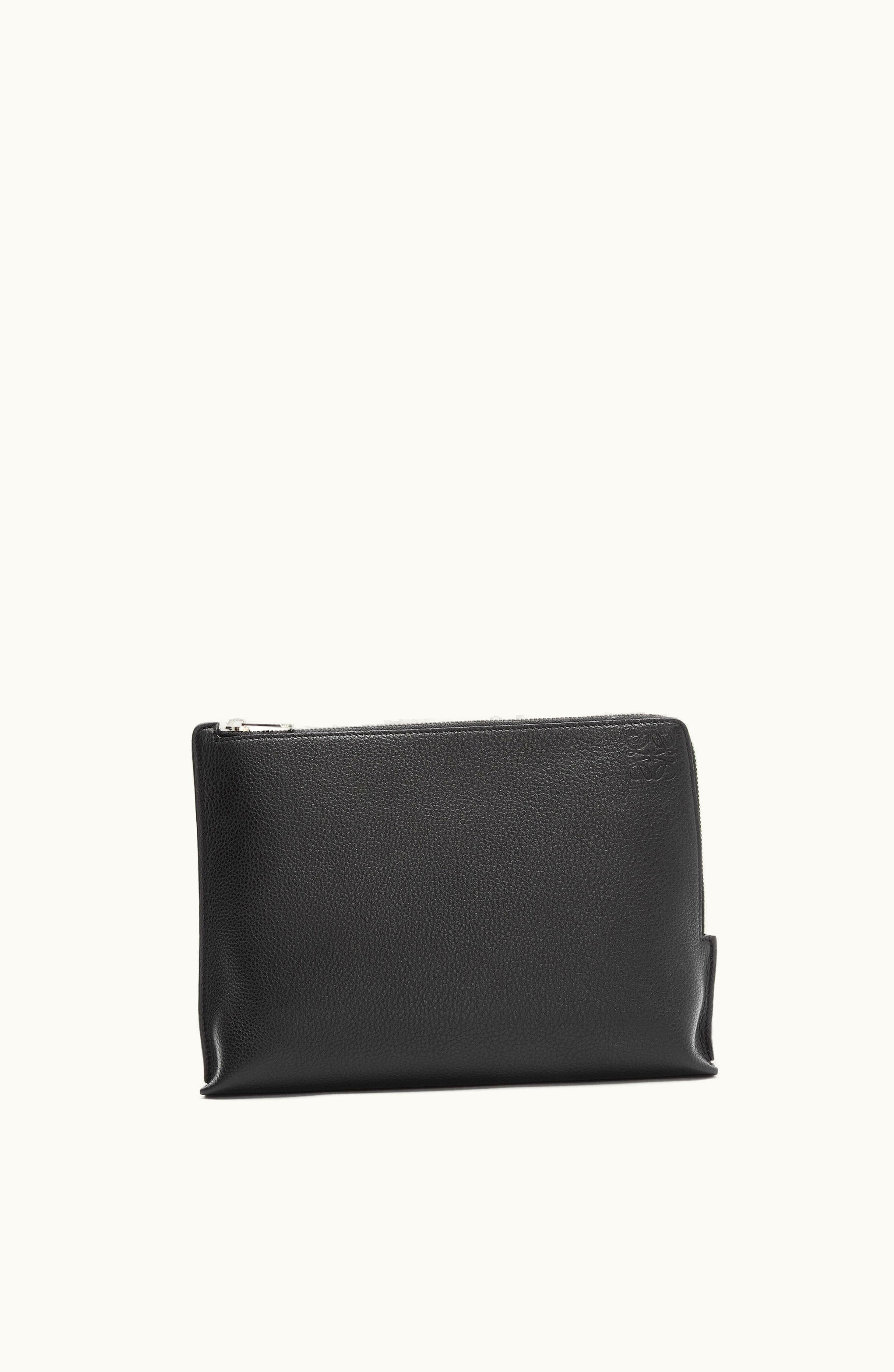 Loewe Loewe L Zip Pouch In Soft Grained Calfskin Black