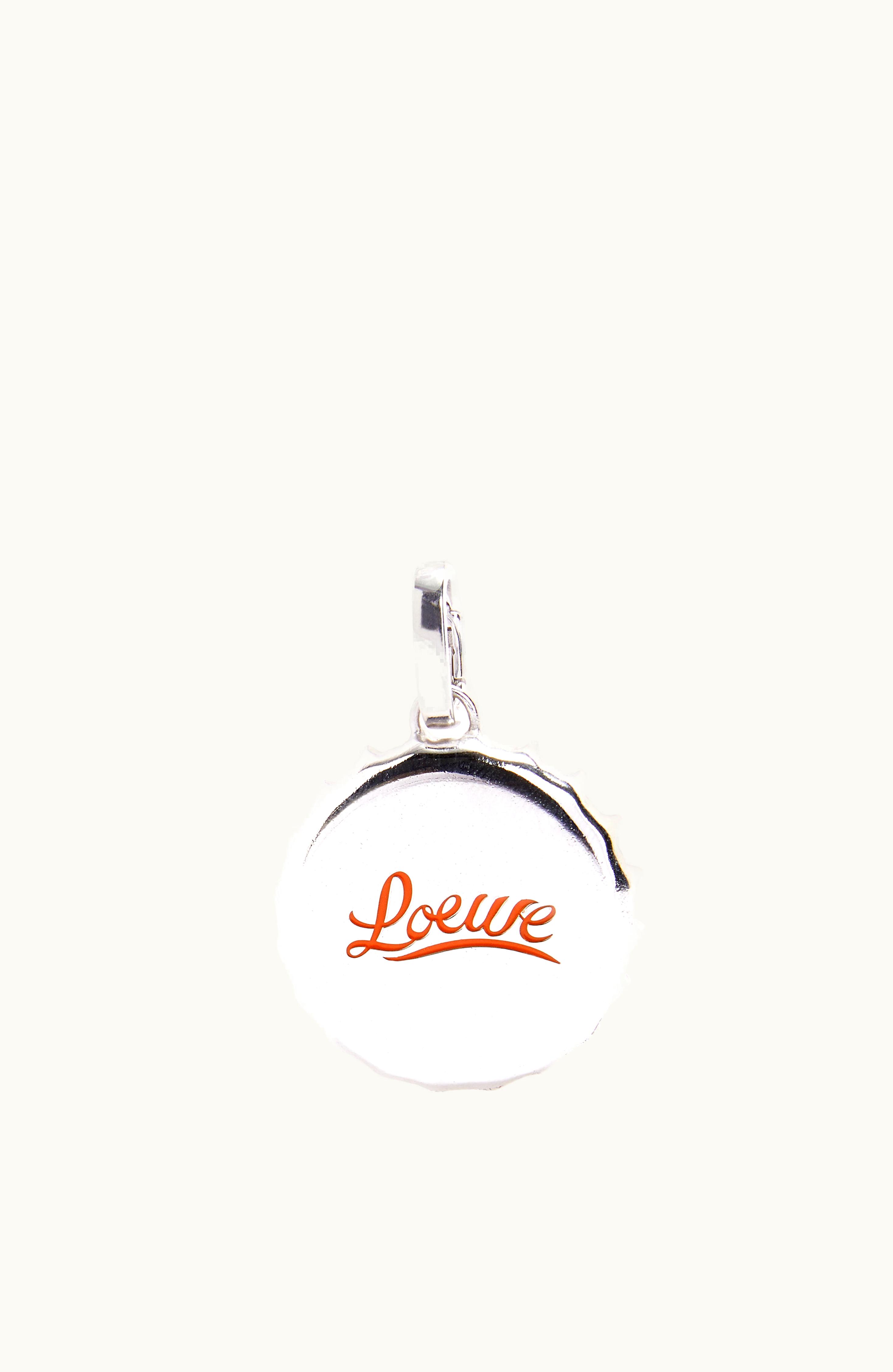 Loewe Bottle Cap Pendant In Sterling Silver And Enamel Silver