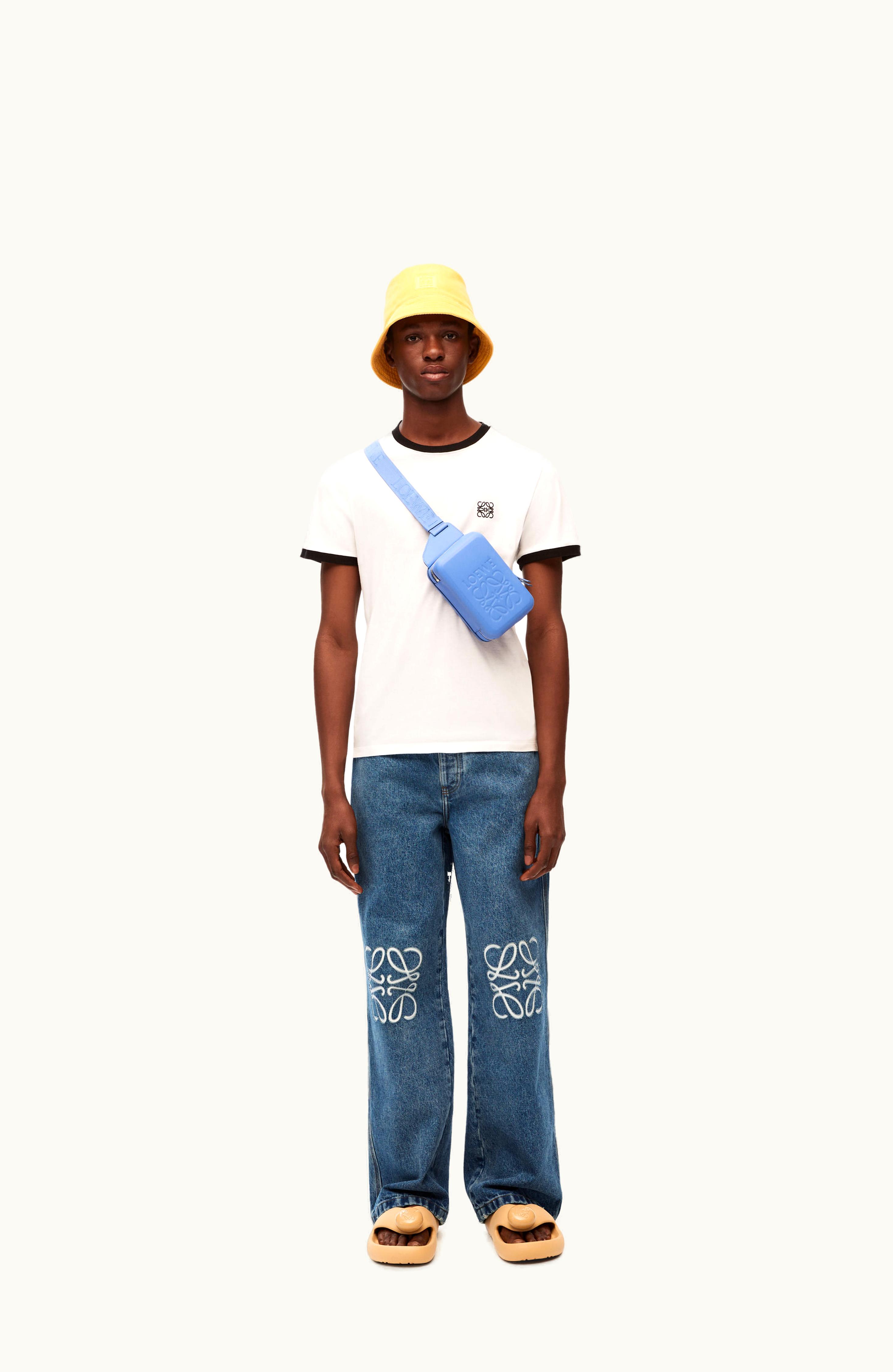 Loewe Loewe Anagram Baggy Jeans In Denim Mid Blue Denim