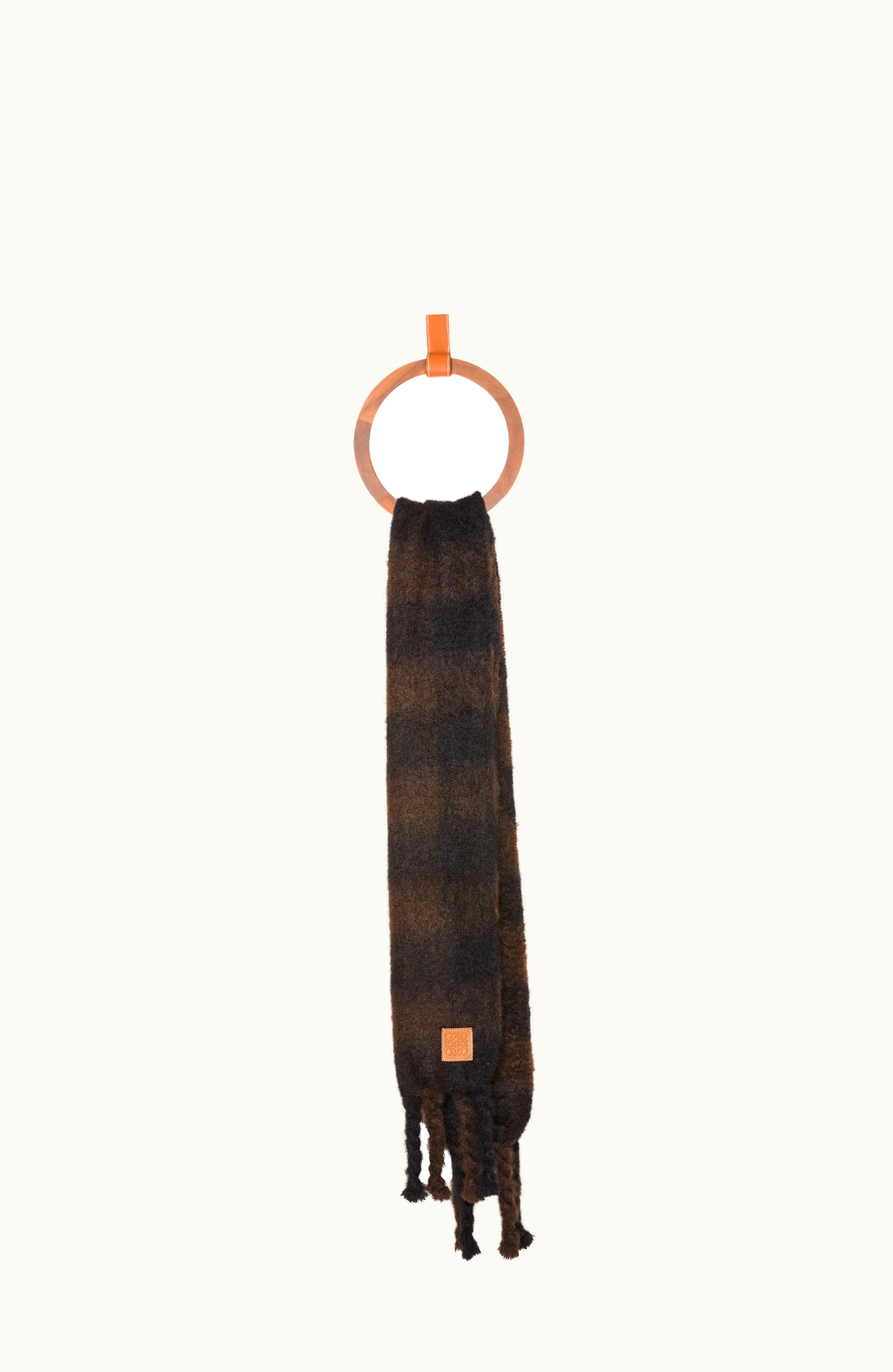 Loewe Loewe Scarf In Mohair And Wool Brown / Dark Brown