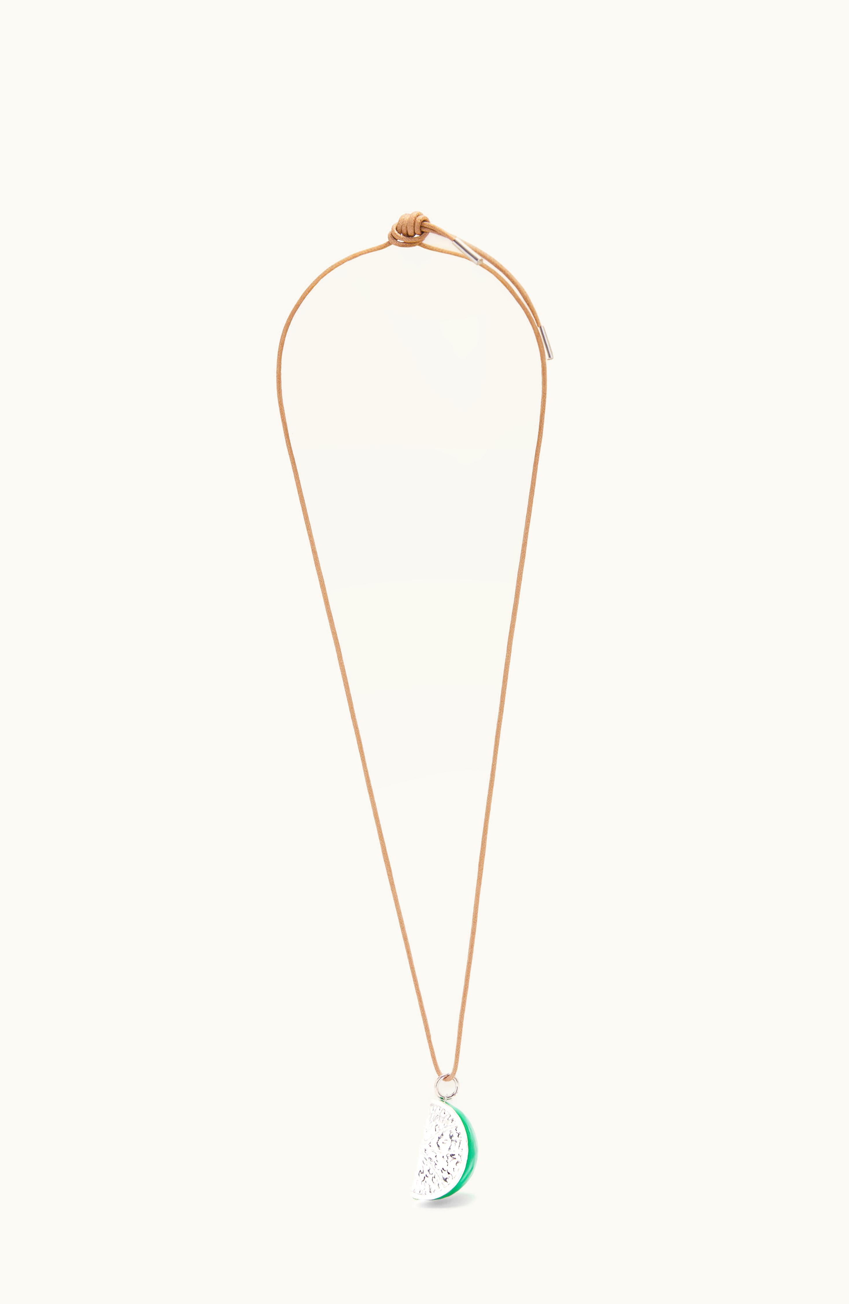 Loewe Loewe Lime Necklace In Sterling Silver And Enamel Silver