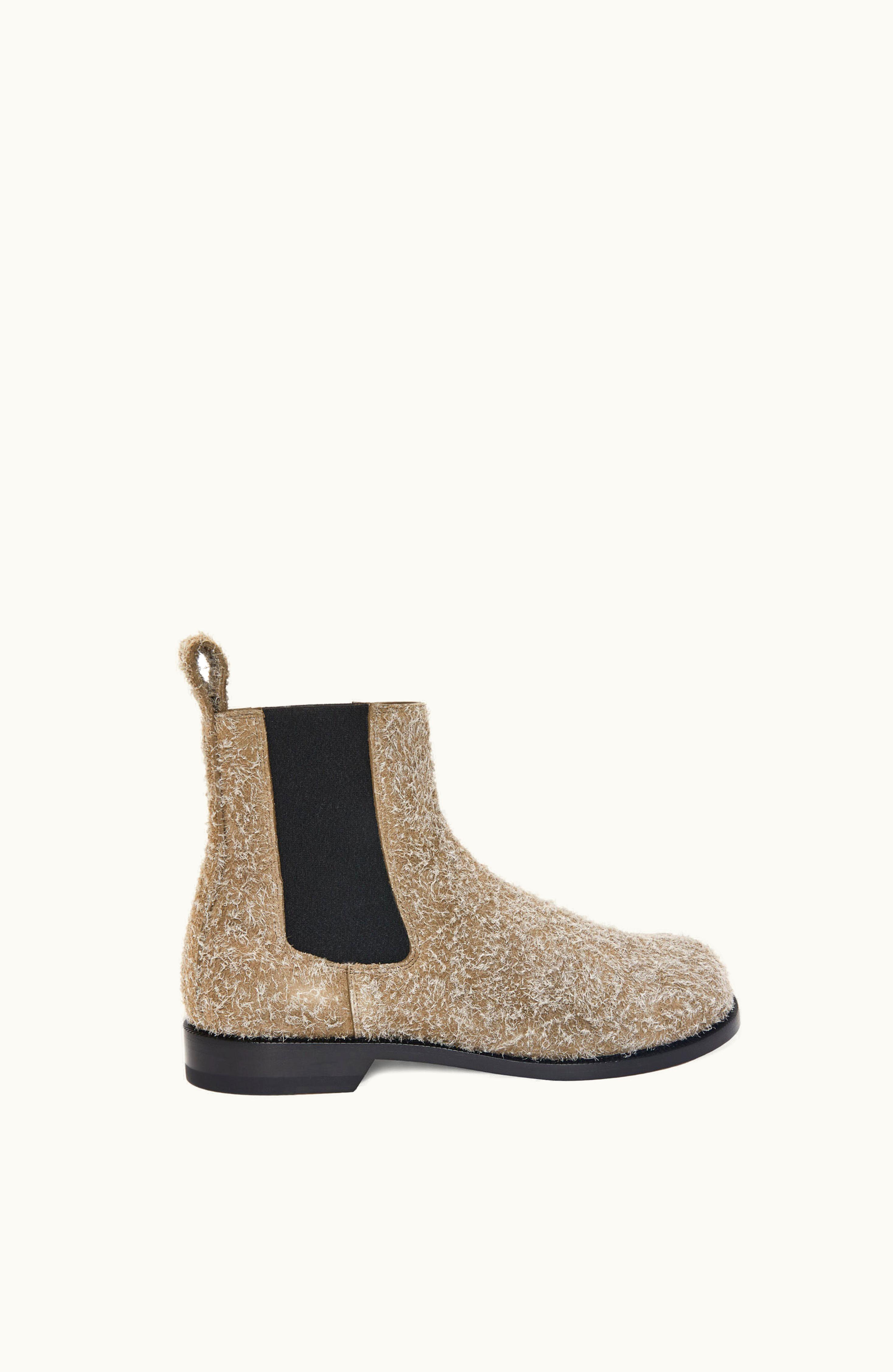 Loewe Loewe Exaggerated Toe Campo Chelsea Boot In Brushed Suede Khaki Green