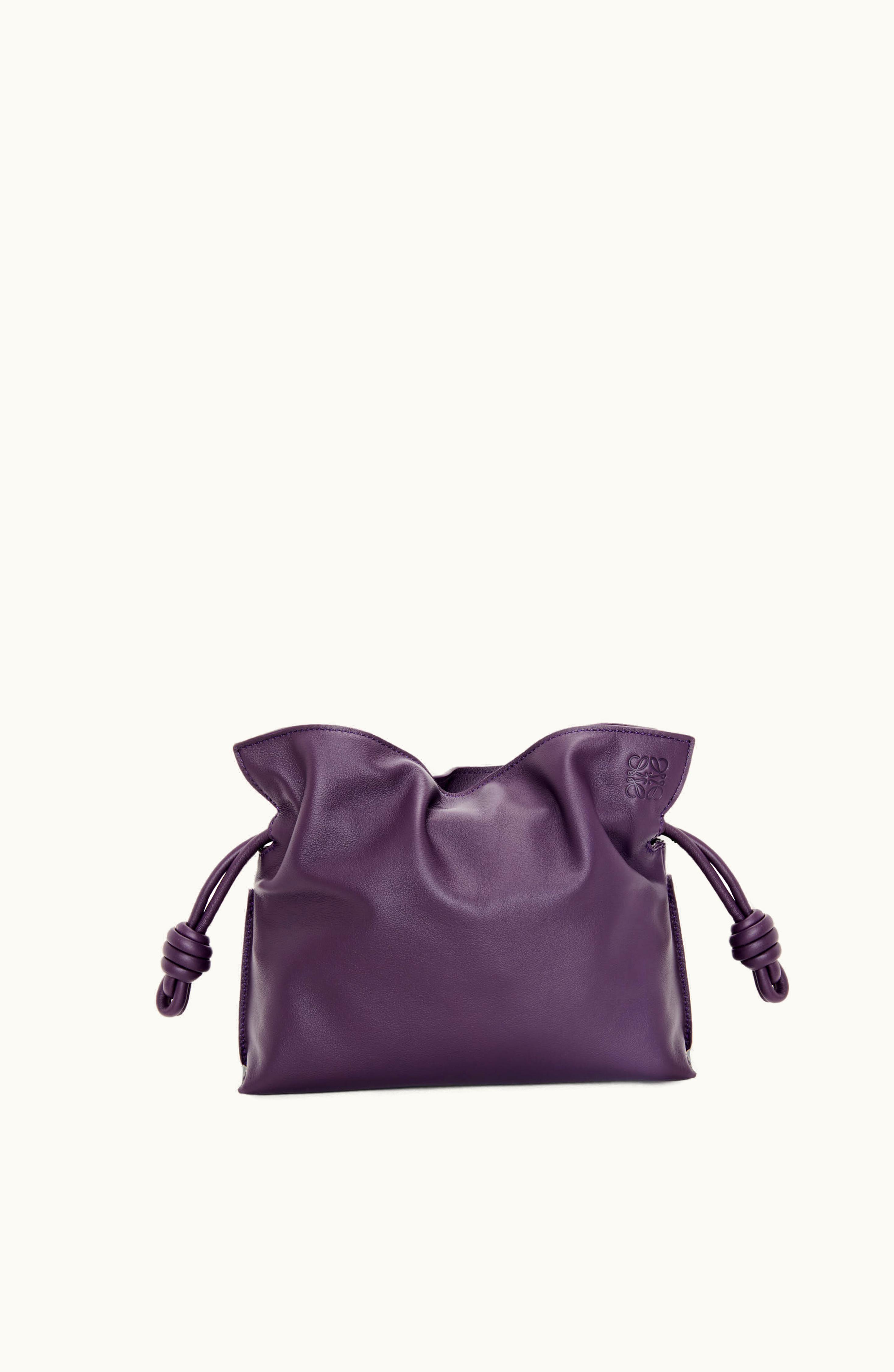 Loewe Loewe Mini Flamenco Clutch In Nappa Calfskin Deep Aubergine